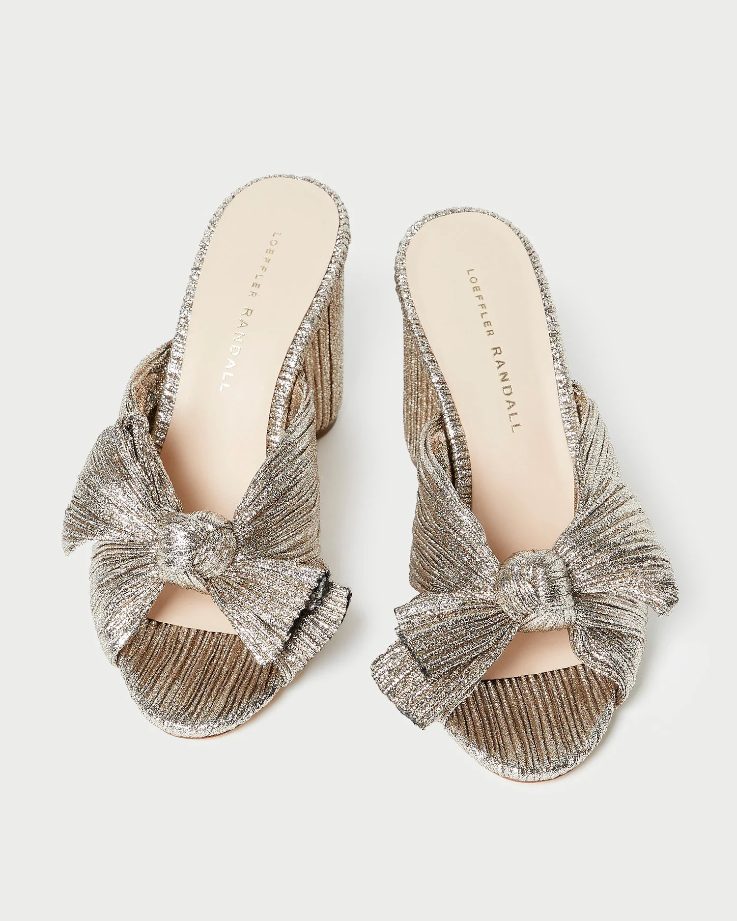 Loeffler Randall - Penny Champagne Pleated Bow Heel - Image 5