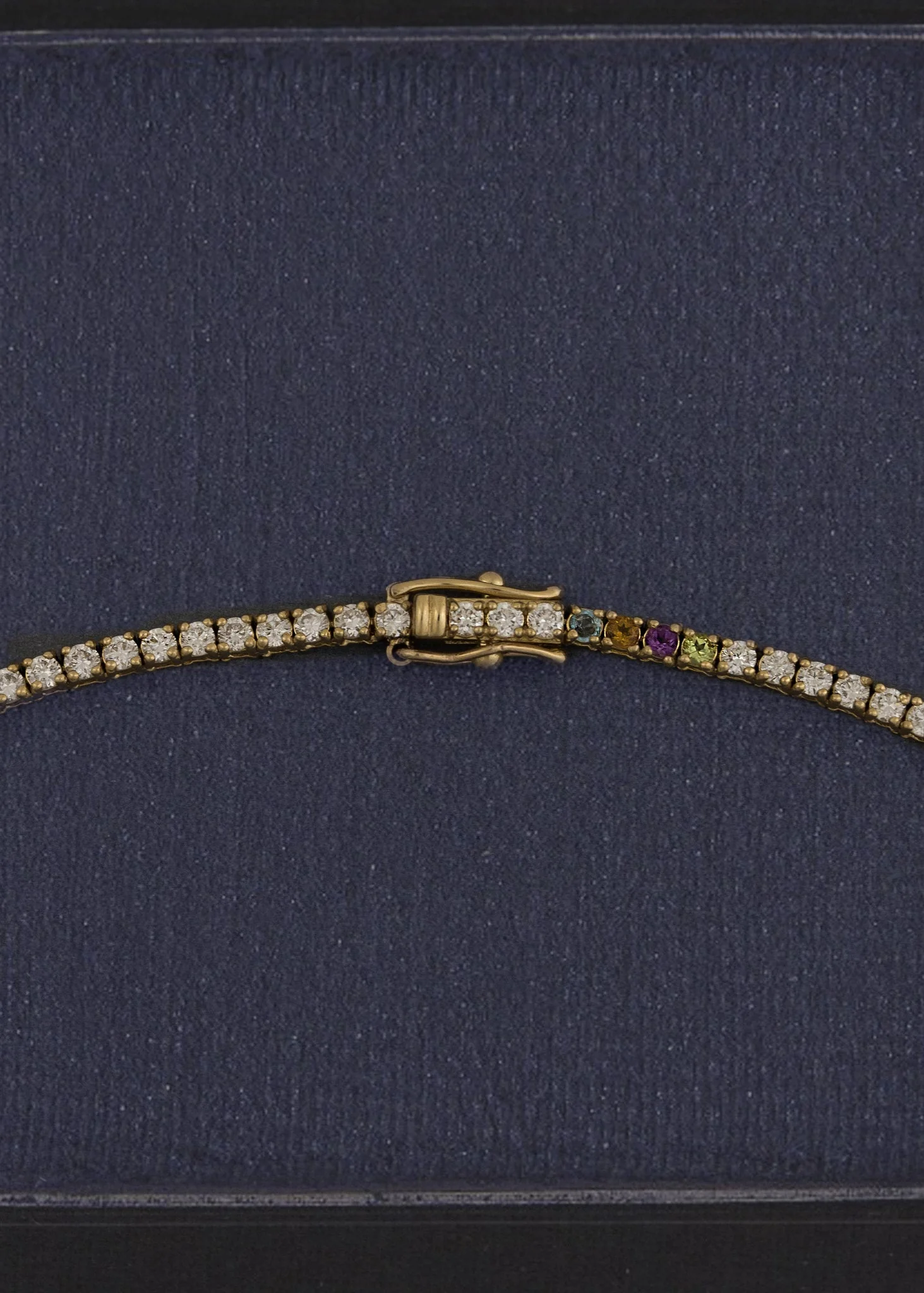 Kinn - Classic Diana Tennis Birthstone Bracelet Yellow Gold - Image 5