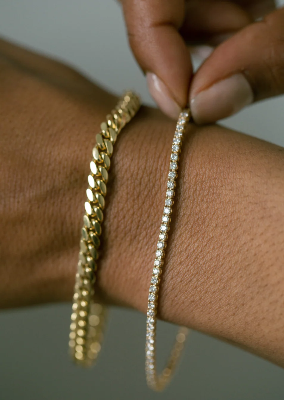 Kinn - Classic Diana Tennis Birthstone Bracelet Yellow Gold - Image 6