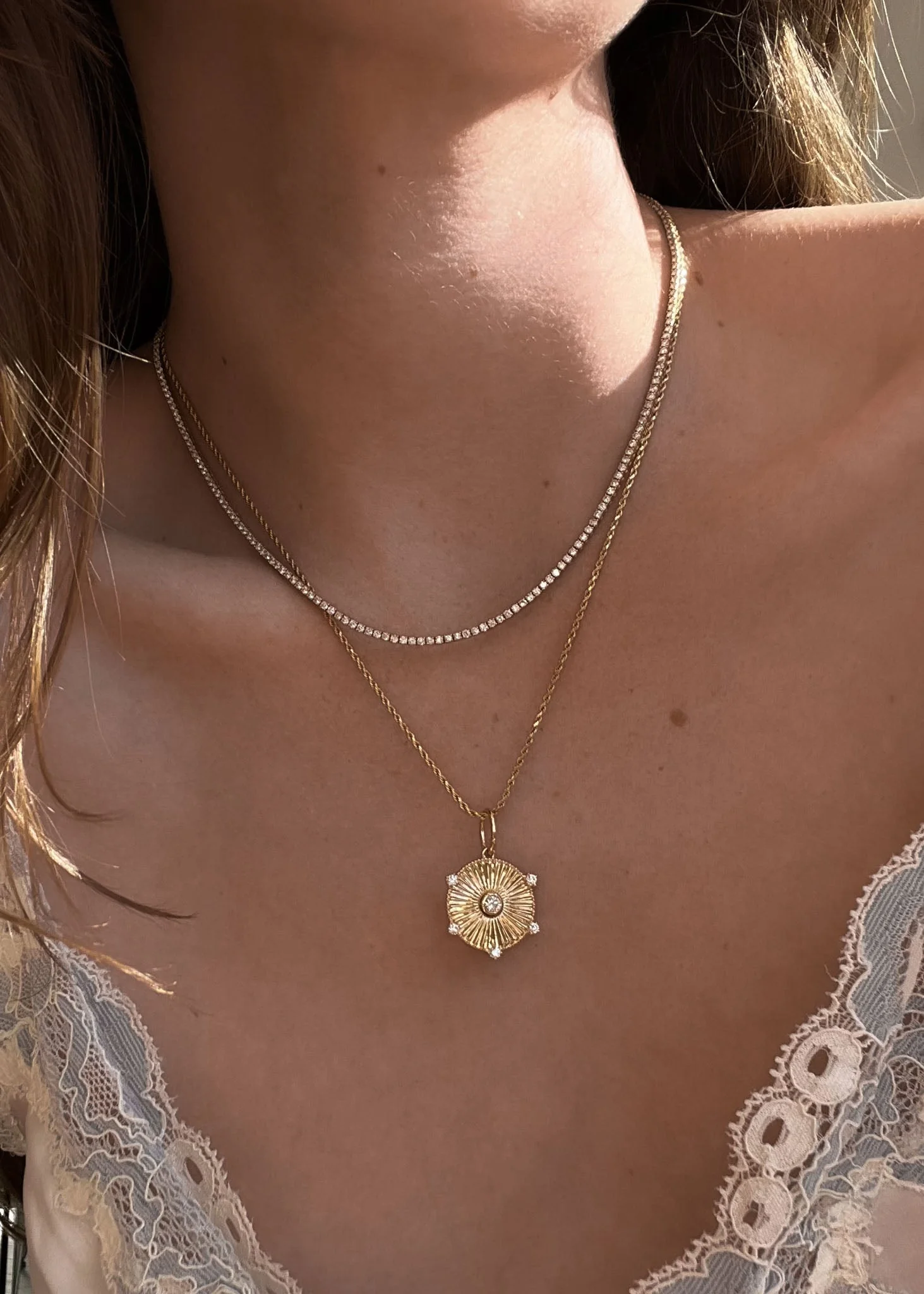 Kinn - Petite Diana Tennis Necklace Diamond 5.0ctw Yellow Gold - Image 9