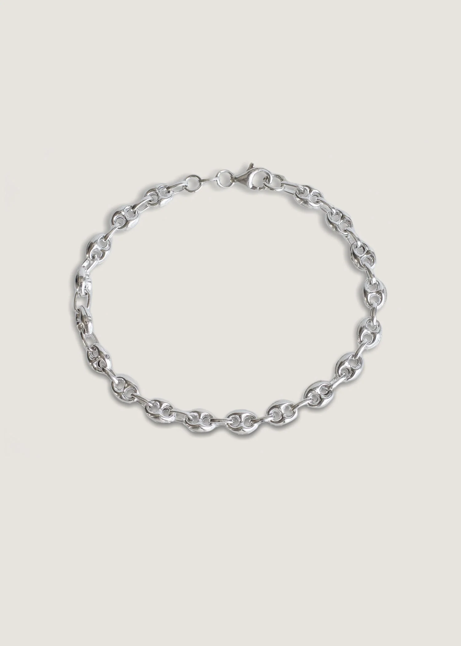 Kinn - Petite Puffed Mariner Chain Bracelet Silver