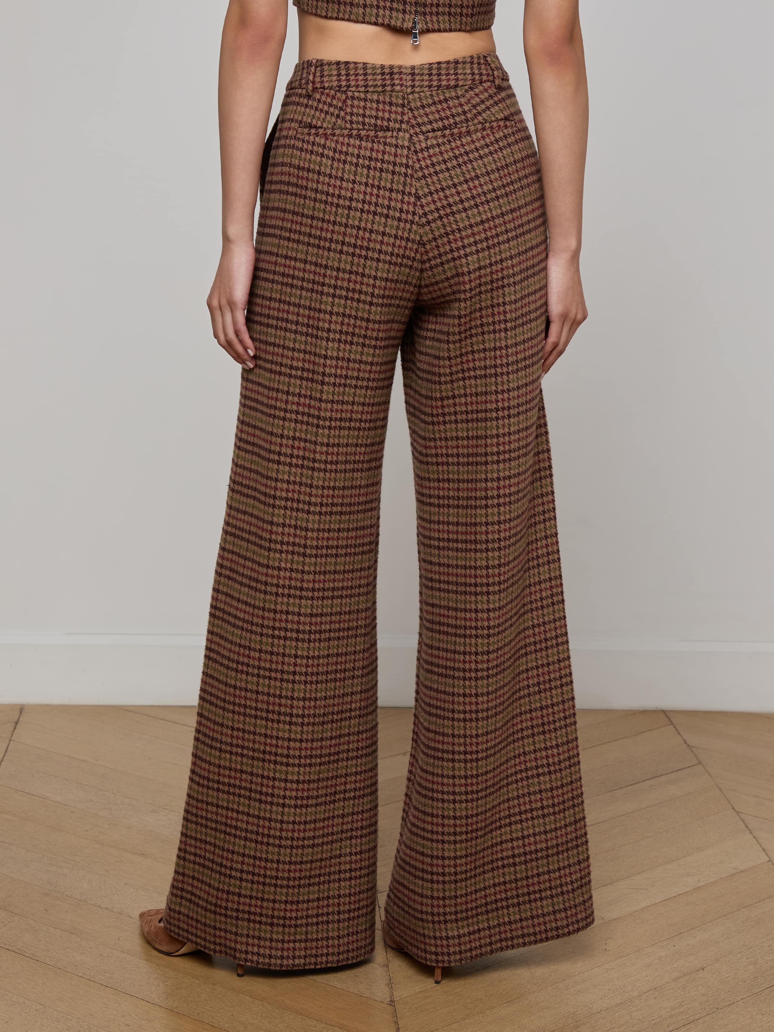 L'AGENCE - Pilar Houndstooth Wide - Leg Pant - Image 4