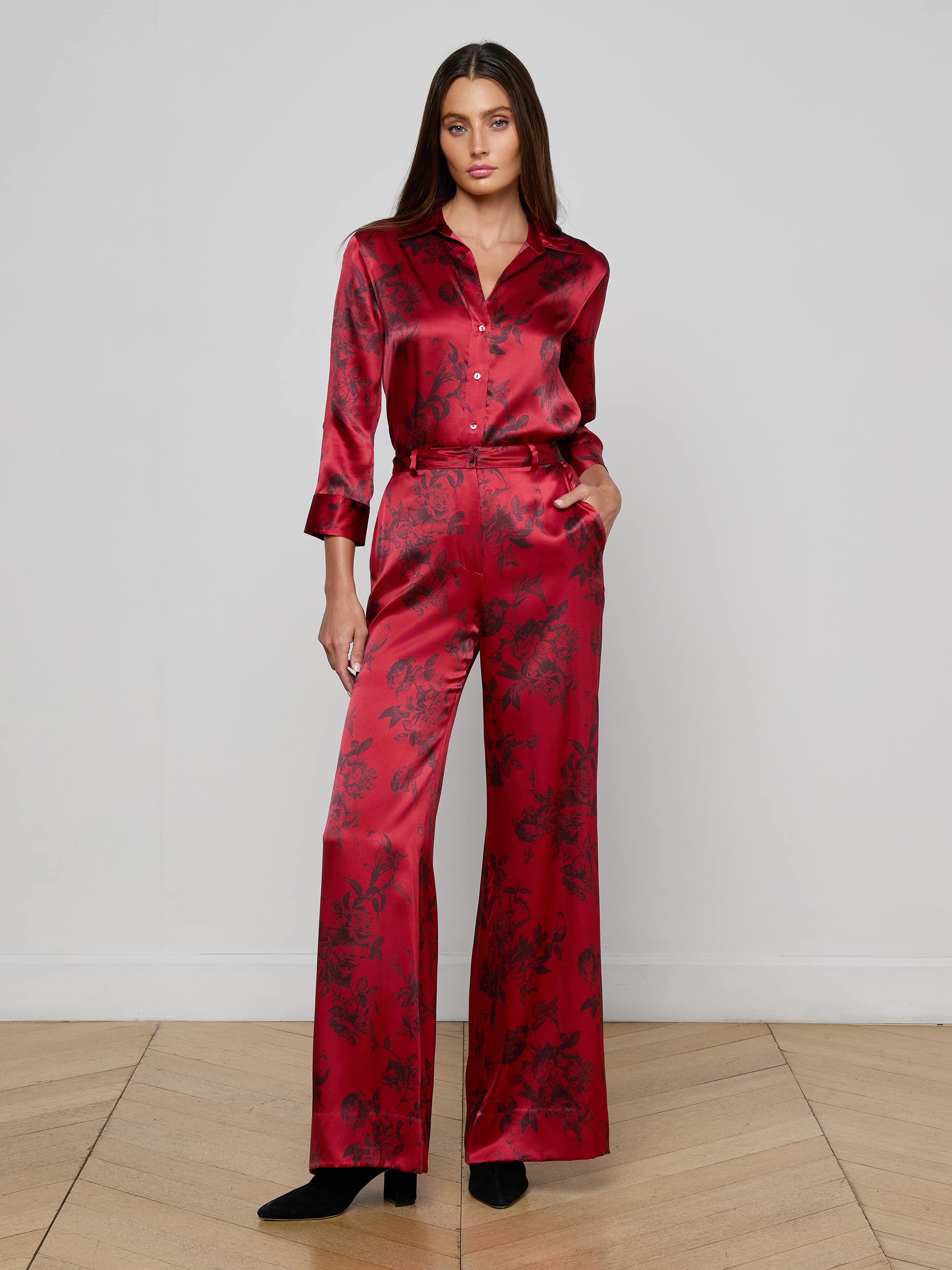 L'AGENCE - Pilar Silk Wide - Leg Pant - Image 8