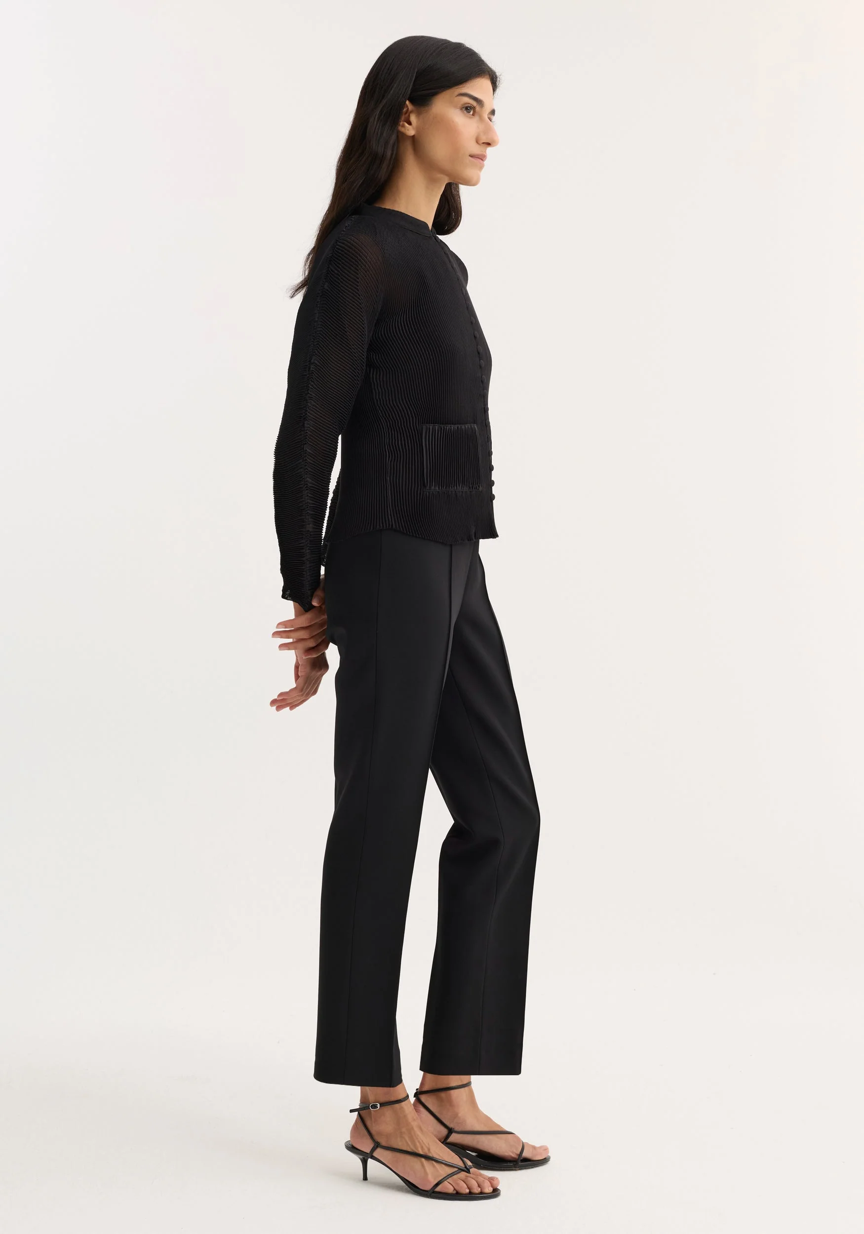 ROHE - Plissé cardigan | black - Image 3