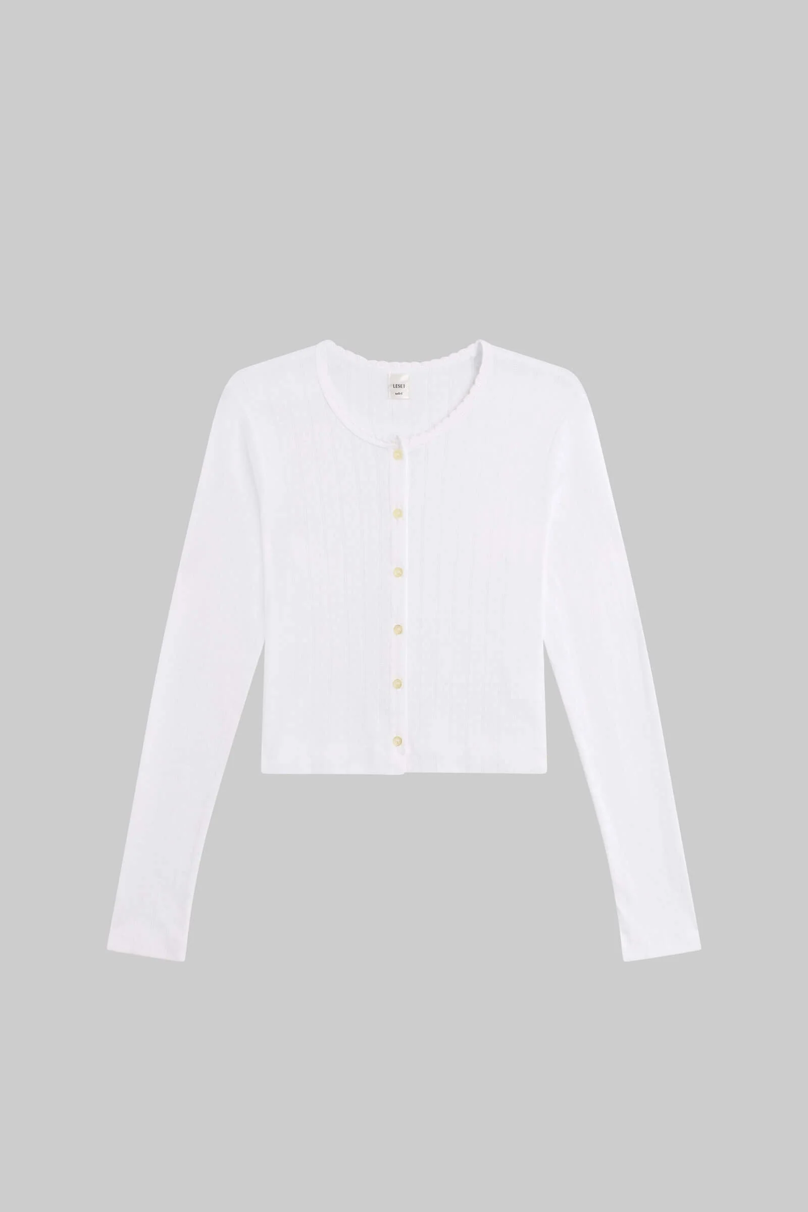 Leset - Pointelle Crop Cardigan - Image 2