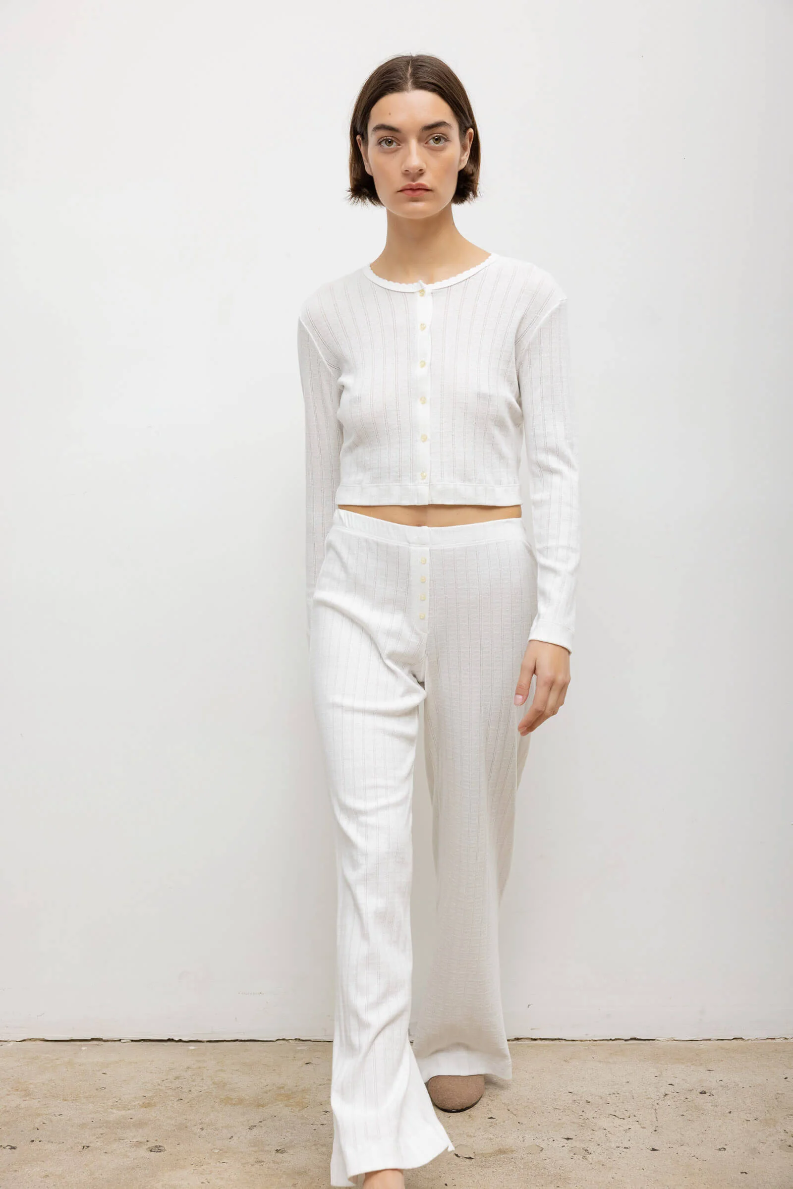 Leset - Pointelle Crop Cardigan - Image 4