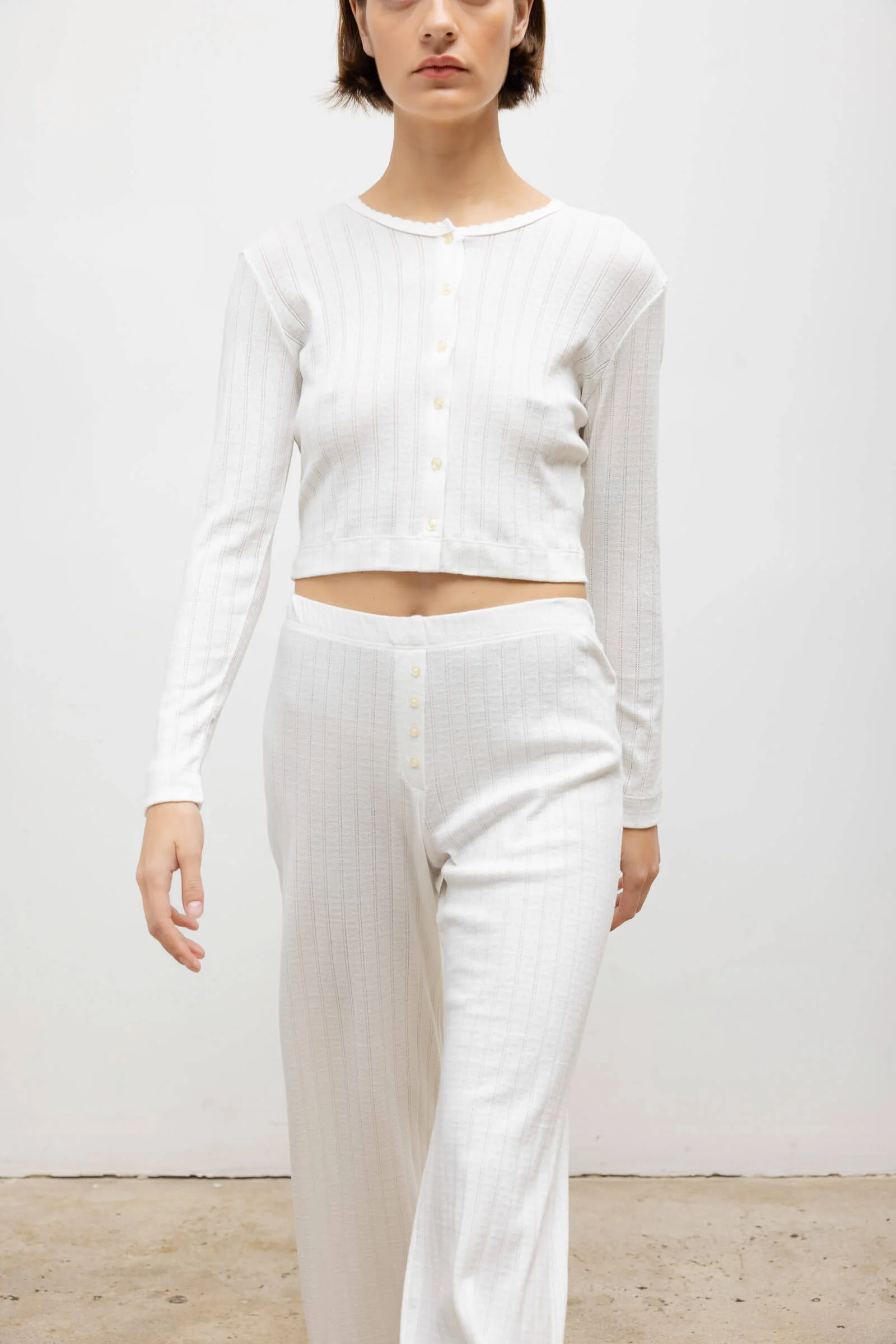Leset - Pointelle Crop Cardigan - Image 5