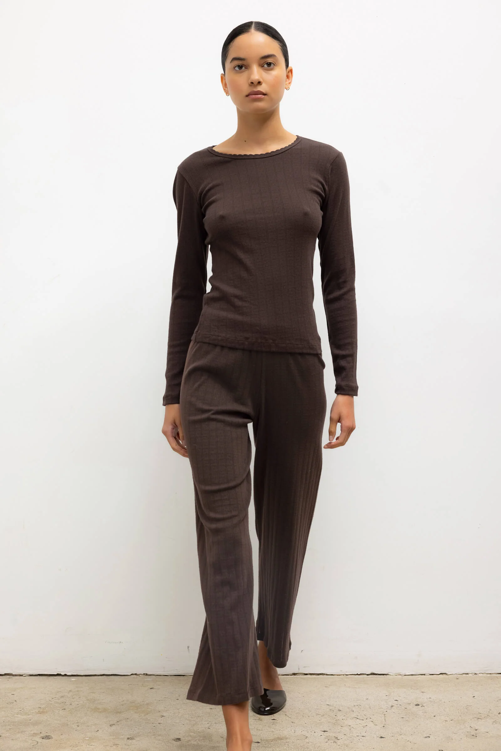 Leset - Pointelle Crop Wide Leg Pant - Image 3