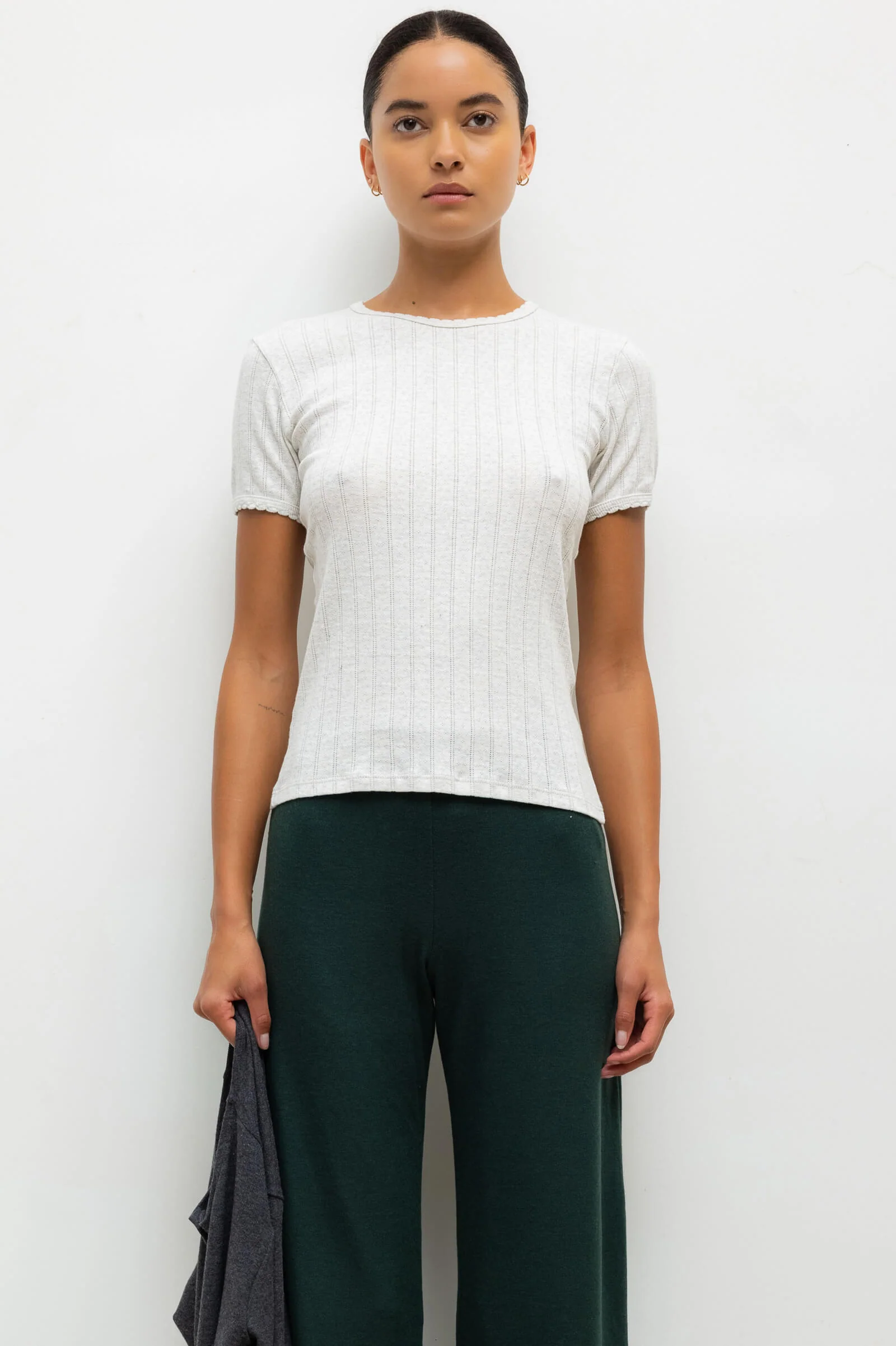 Leset - Pointelle Slim Fit Tee