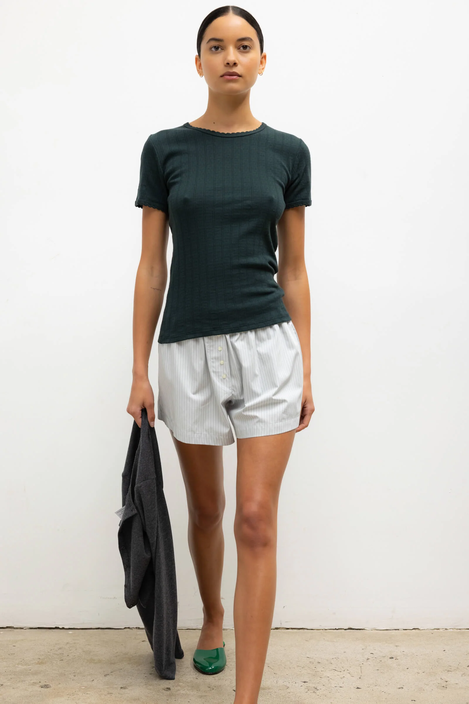 Leset - Pointelle Slim Fit Tee - Image 4