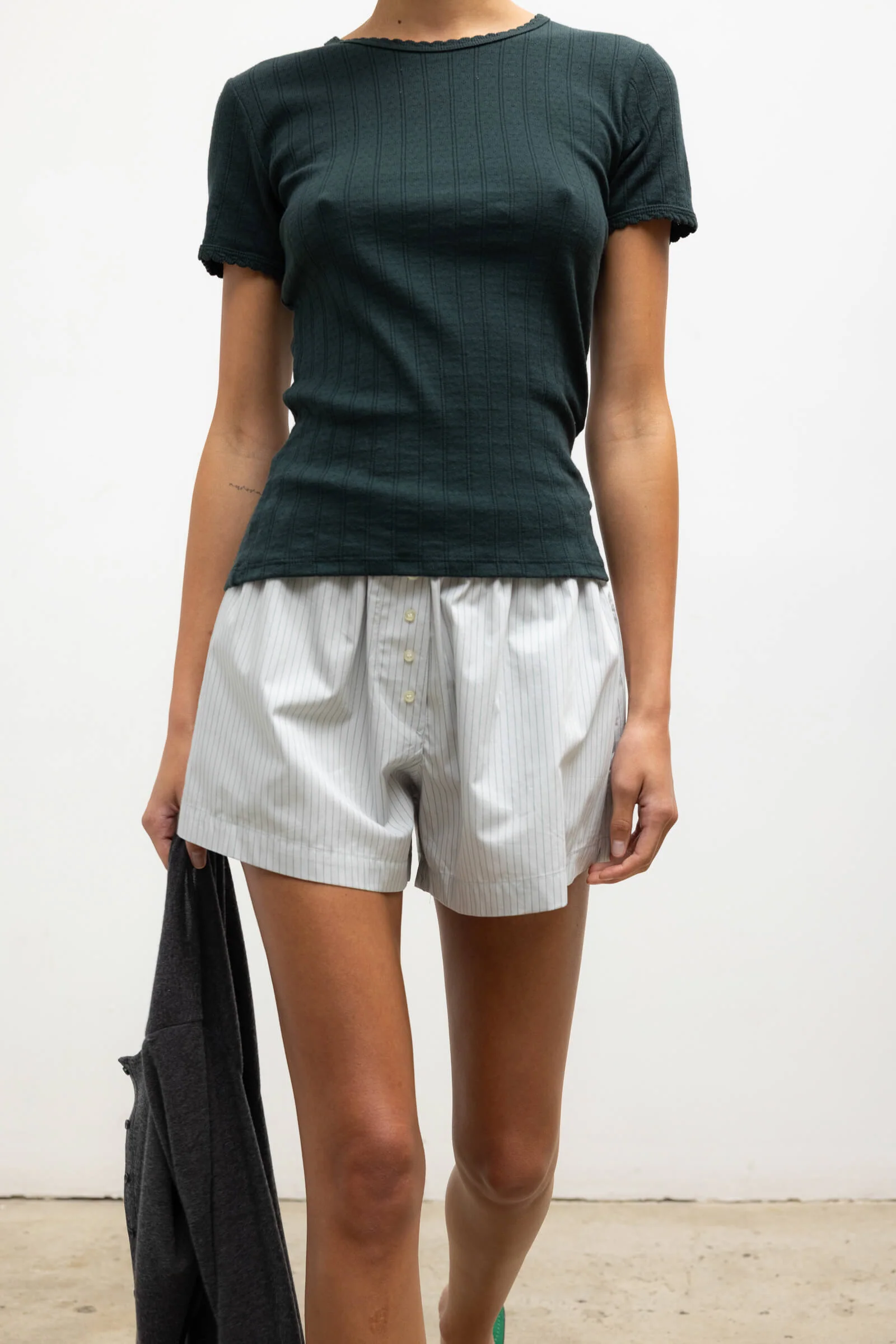 Leset - Pointelle Slim Fit Tee - Image 5
