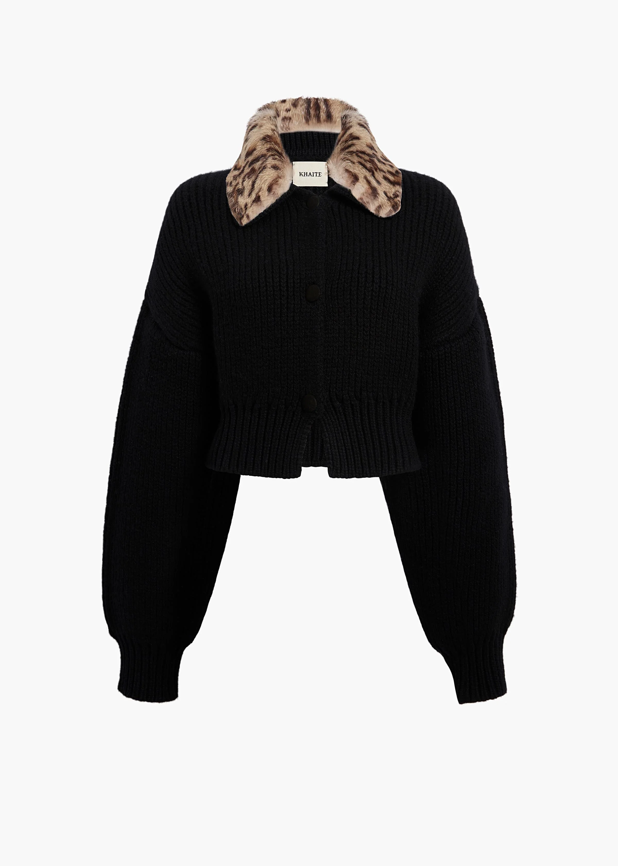 Khaite - Pomero Jacket in Black with Rabbit Fur Collar - Image 8