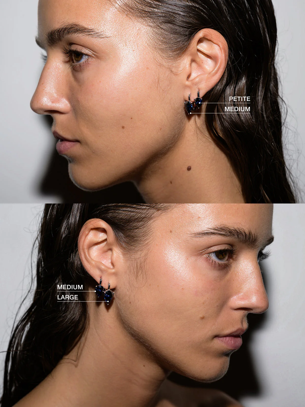 Dorsey - PORTER PEAR - CUT EARRINGS IN SLATE BLUE MOISSANITE - Image 4