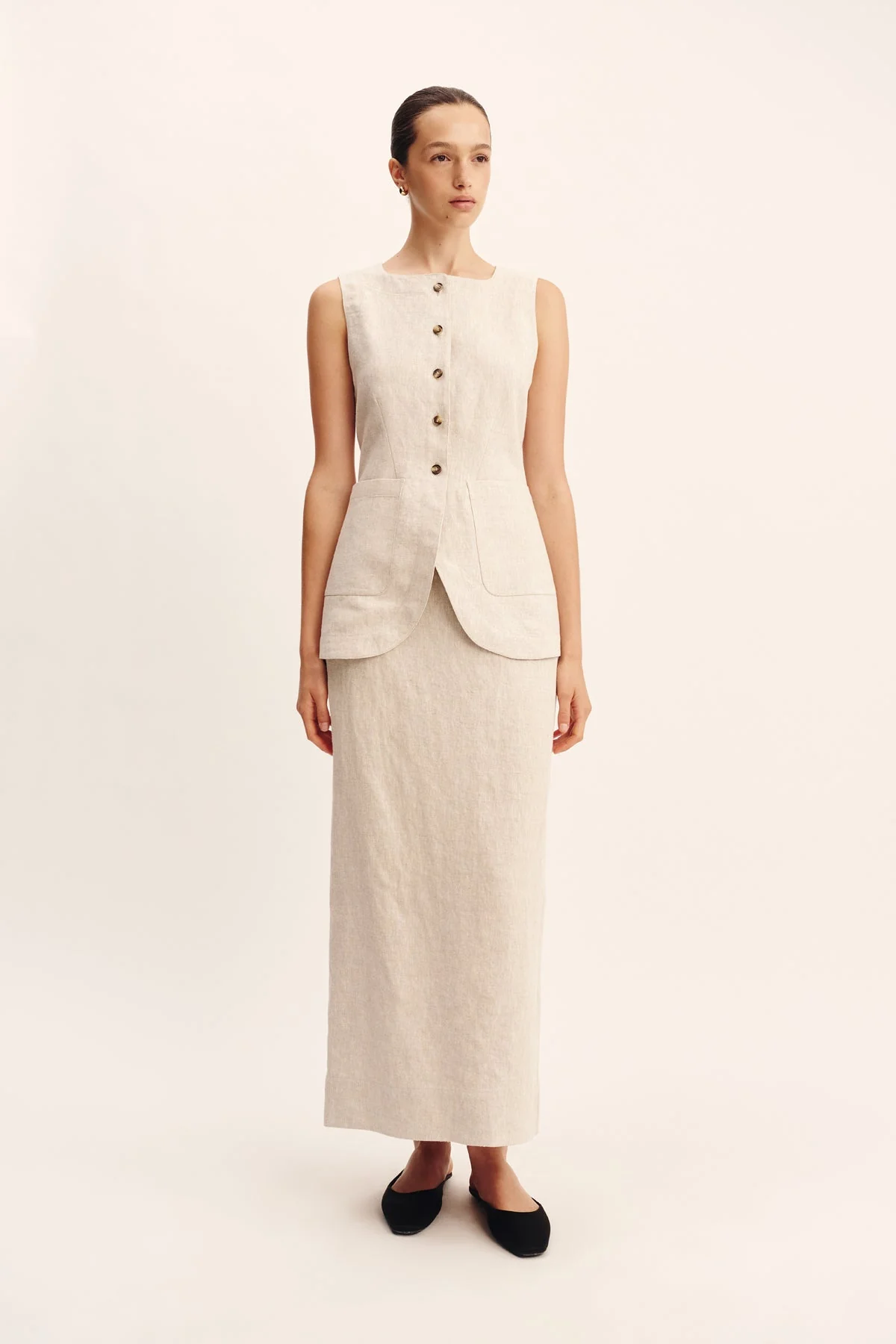 Posse - EMMA PENCIL SKIRT - NATURAL