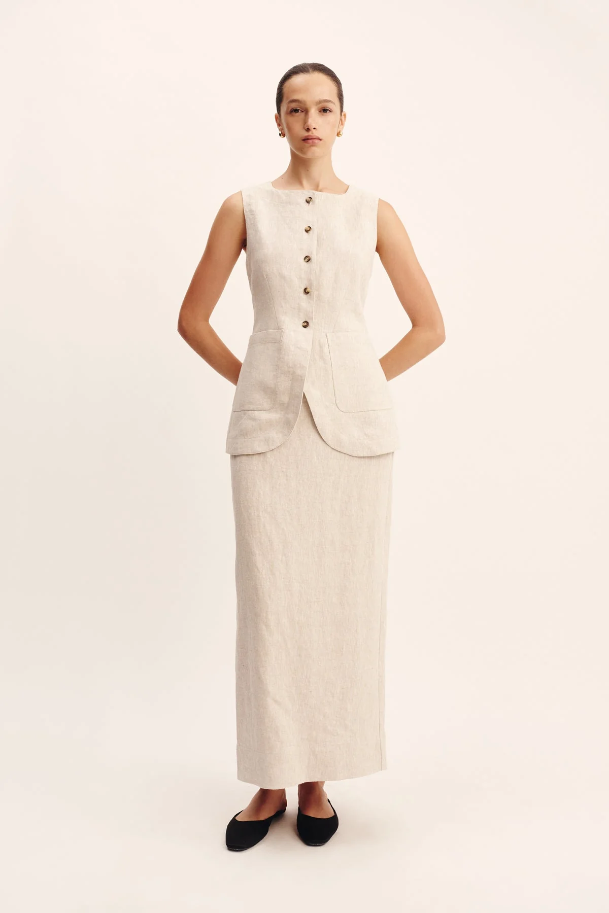Posse - EMMA PENCIL SKIRT - NATURAL - Image 3