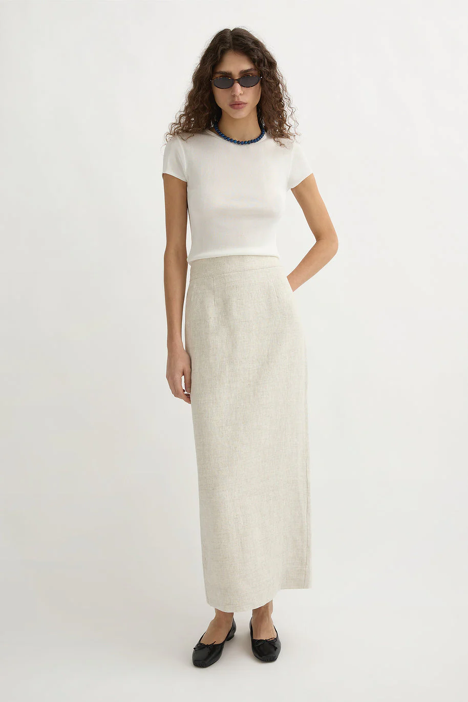 Posse - EMMA PENCIL SKIRT - NATURAL - Image 7