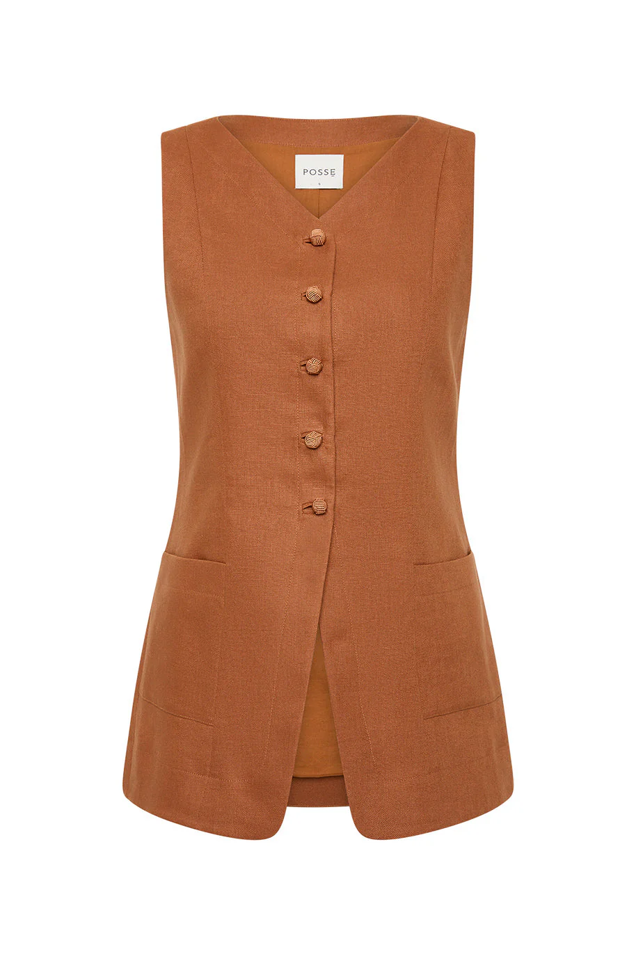 Posse - LORENZO HIGH NECK VEST - CHESTNUT - Image 14