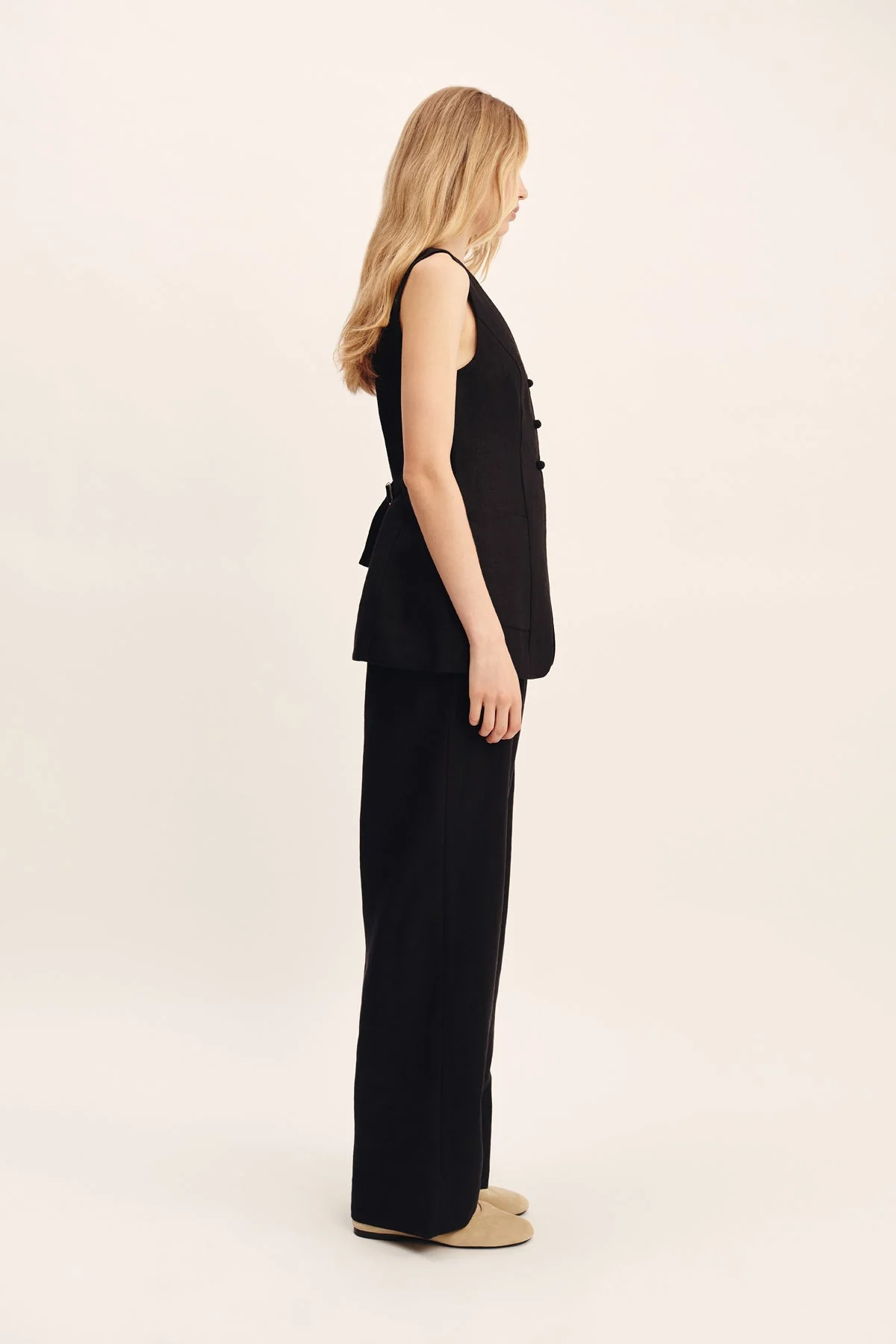 Posse - LORENZO TAILORED VEST - BLACK - Image 4