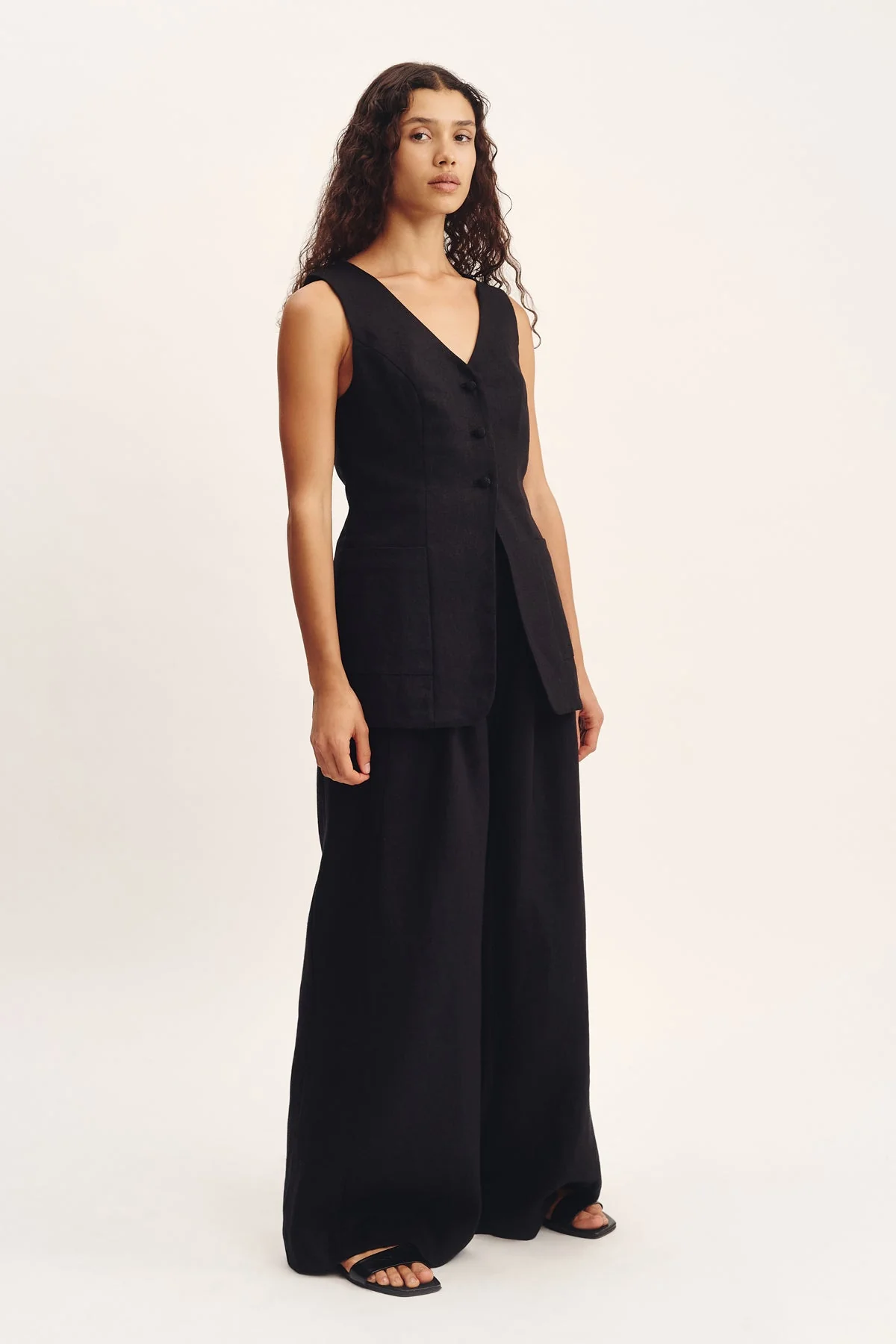 Posse - LORENZO TAILORED VEST - BLACK - Image 9