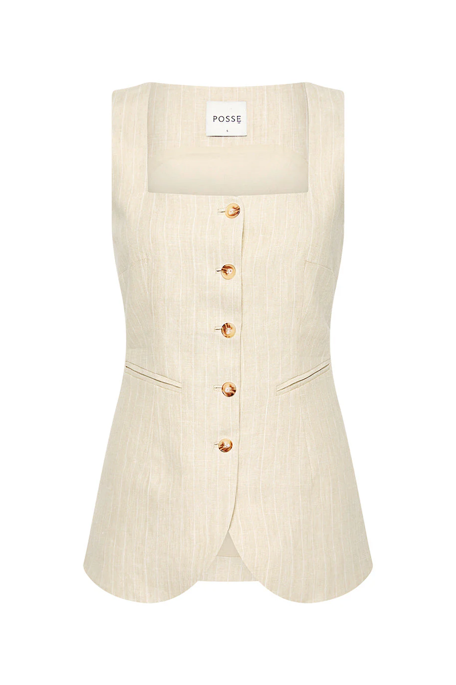 Posse - LUCILLE GILET - BEIGE PINSTRIPE - Image 16