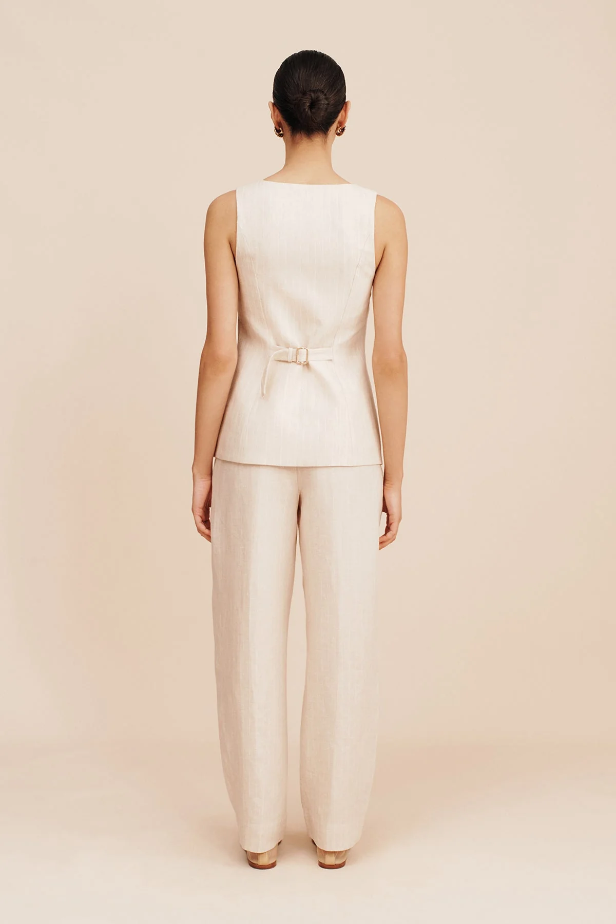 Posse - LUCILLE GILET - BEIGE PINSTRIPE - Image 5
