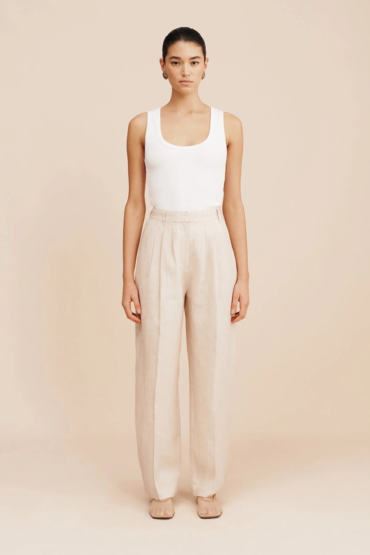 Posse - LUCILLE TROUSER - BEIGE PINSTRIPE - Image 3