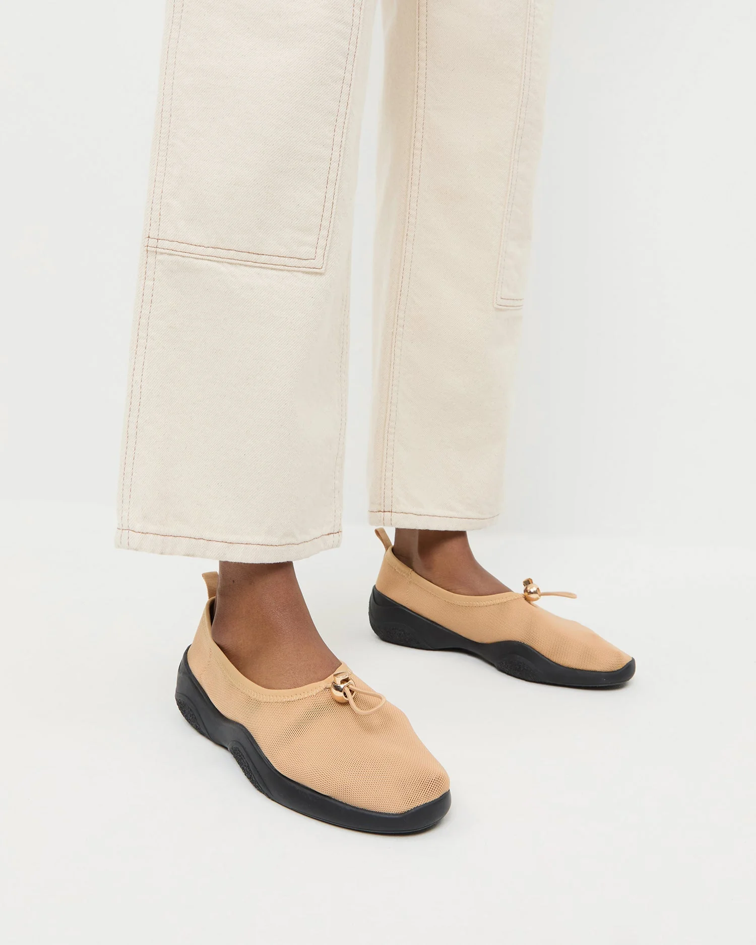 Loeffler Randall - Raina Caramel/Black Mesh Flat - Image 2