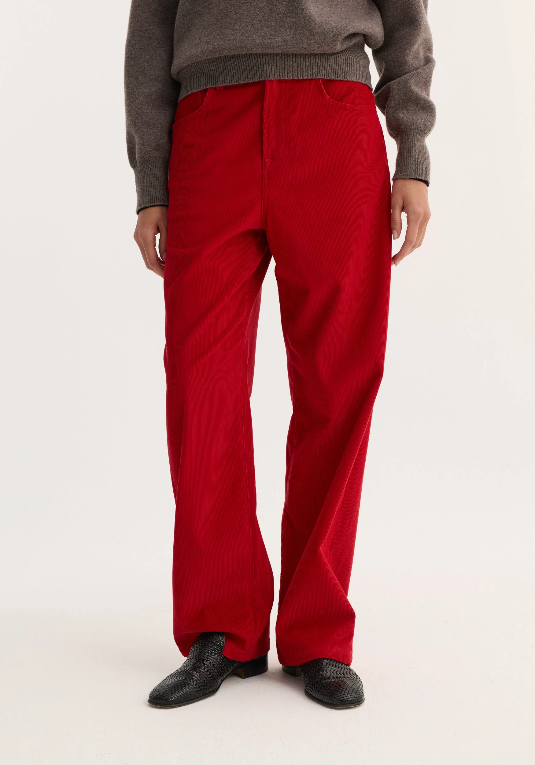 ROHE - Relaxed corduroy trousers | rosso - Image 4