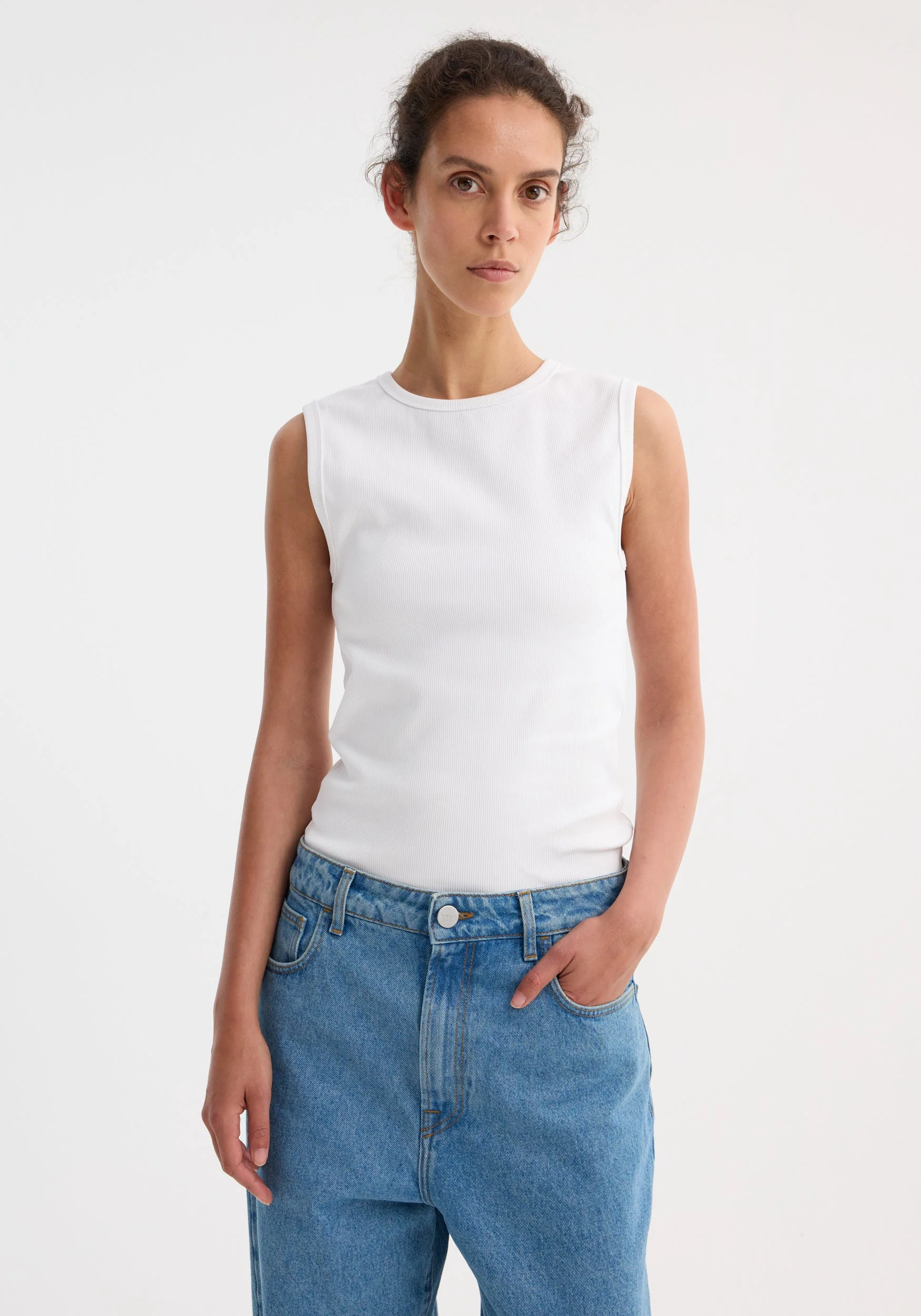 ROHE - Dense rib tank top | optic white - Image 3