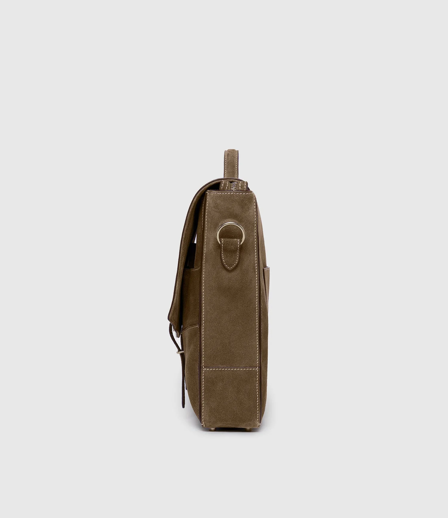 Metier - Rider Briefcase Suede Khaki - Image 4