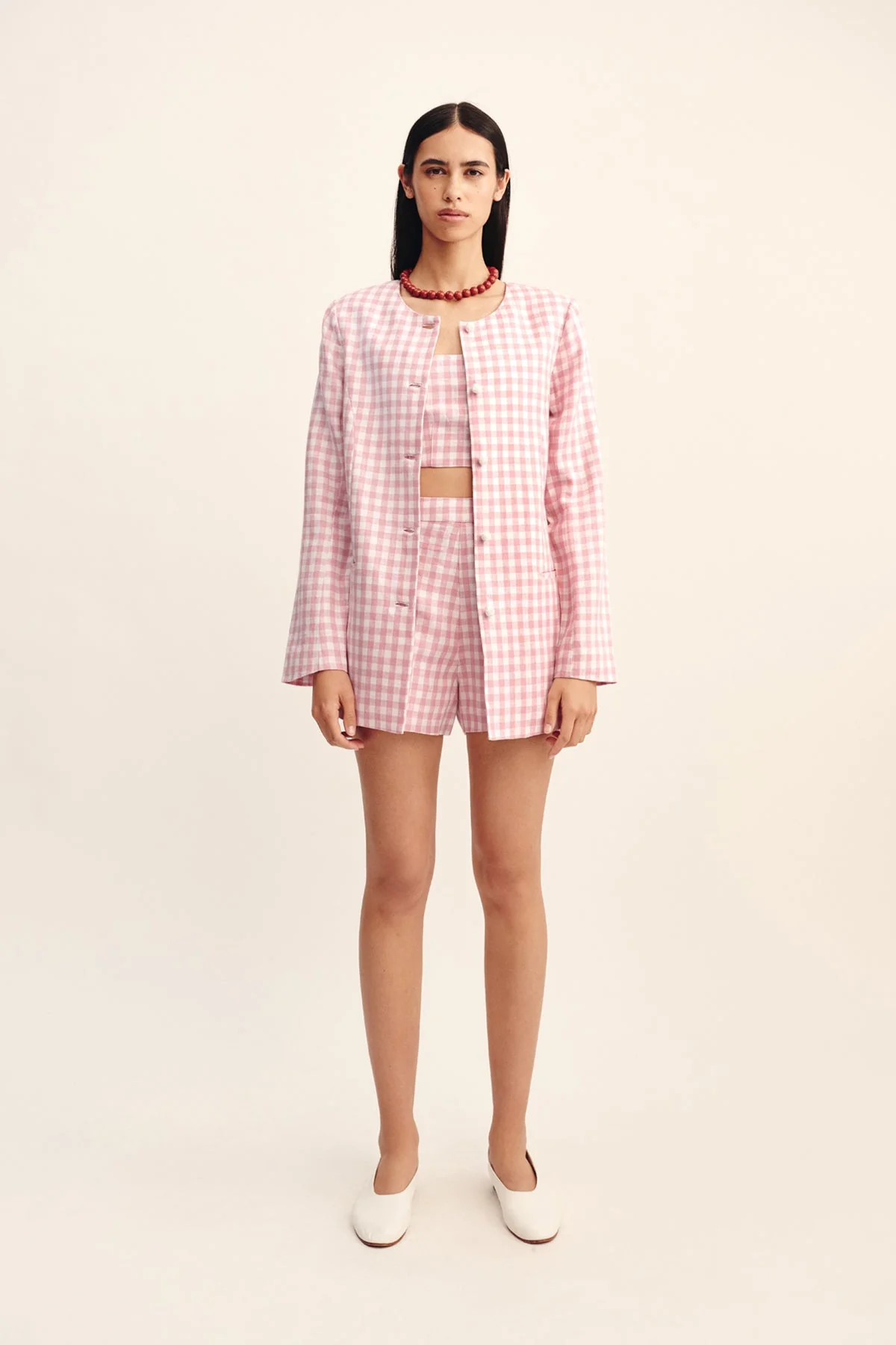 Posse - RIO SHIFT JACKET - PINK GINGHAM - Image 3