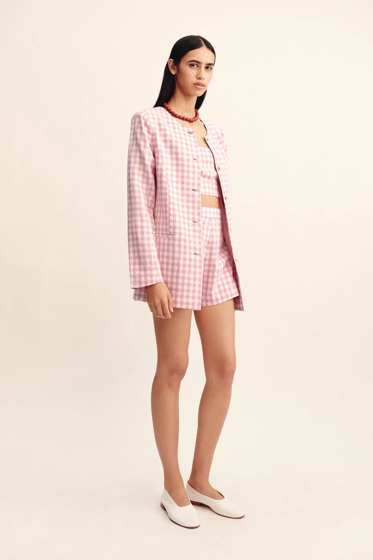 Posse - RIO SHIFT JACKET - PINK GINGHAM - Image 4