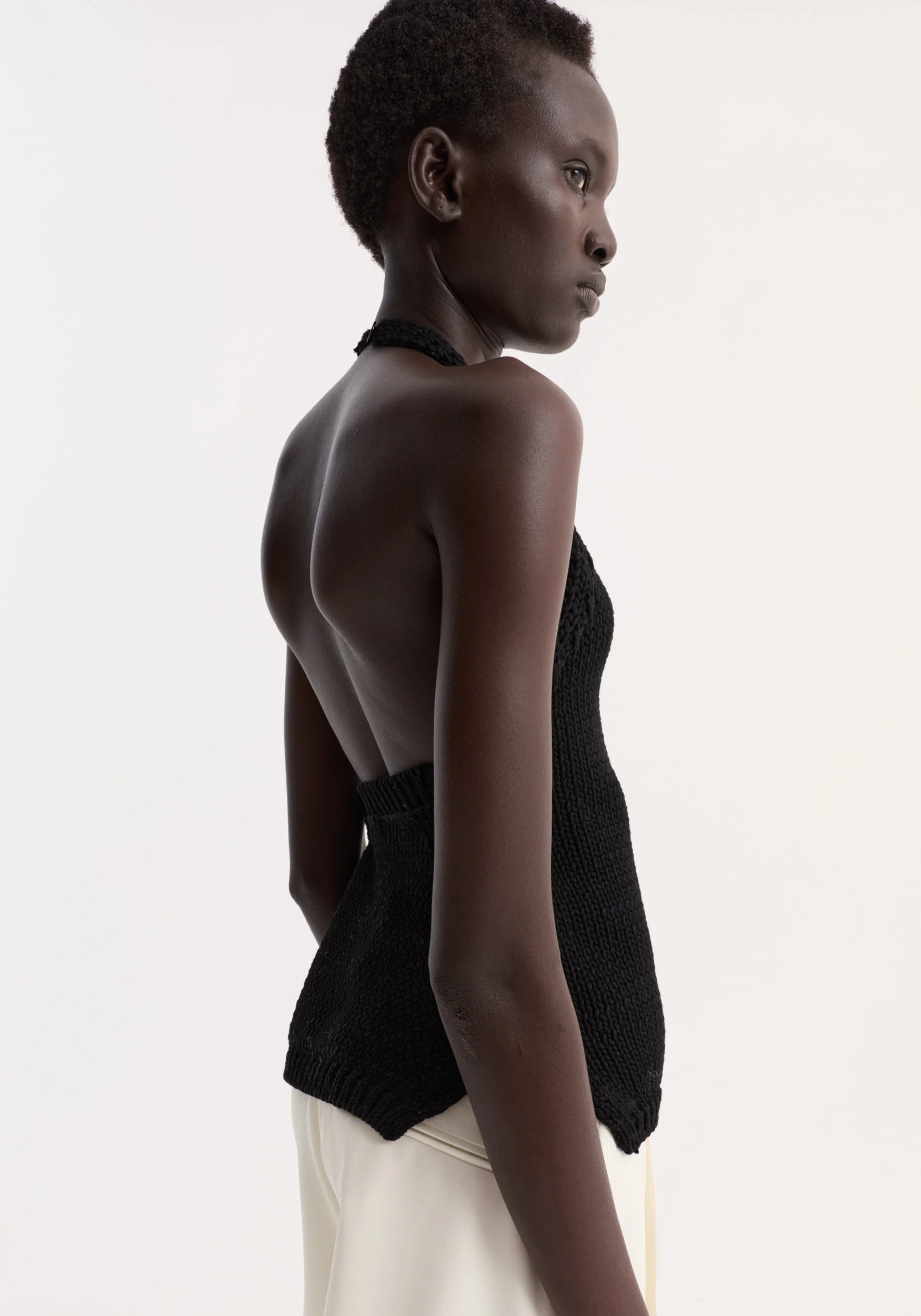 ROHE - Chunky knit halter top | black - Image 3