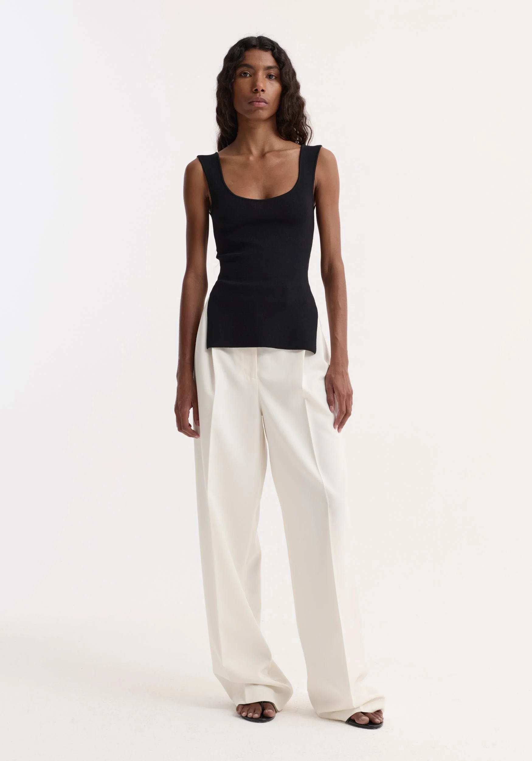 ROHE - Long knitted bustier top | black