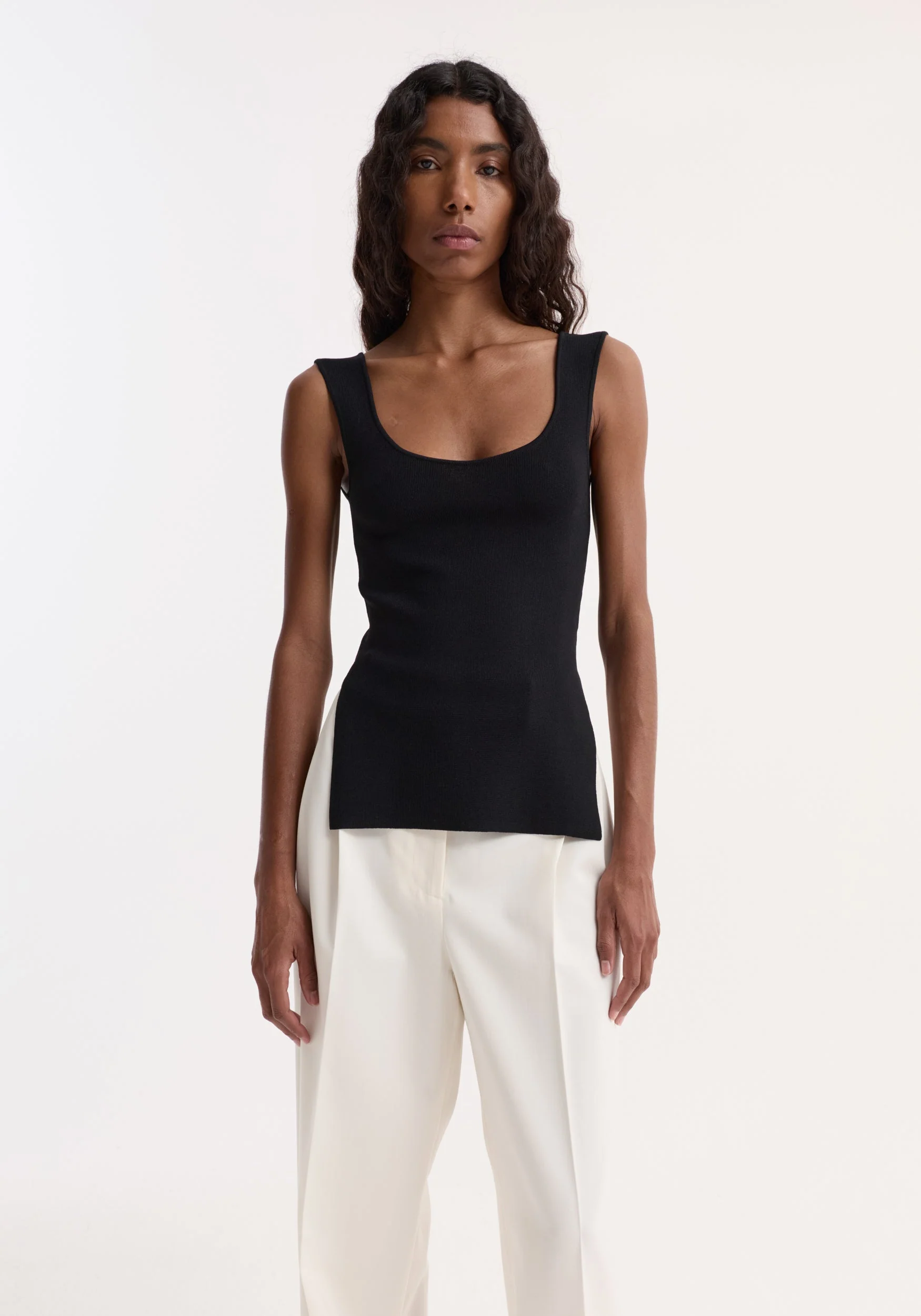 ROHE - Long knitted bustier top | black - Image 2