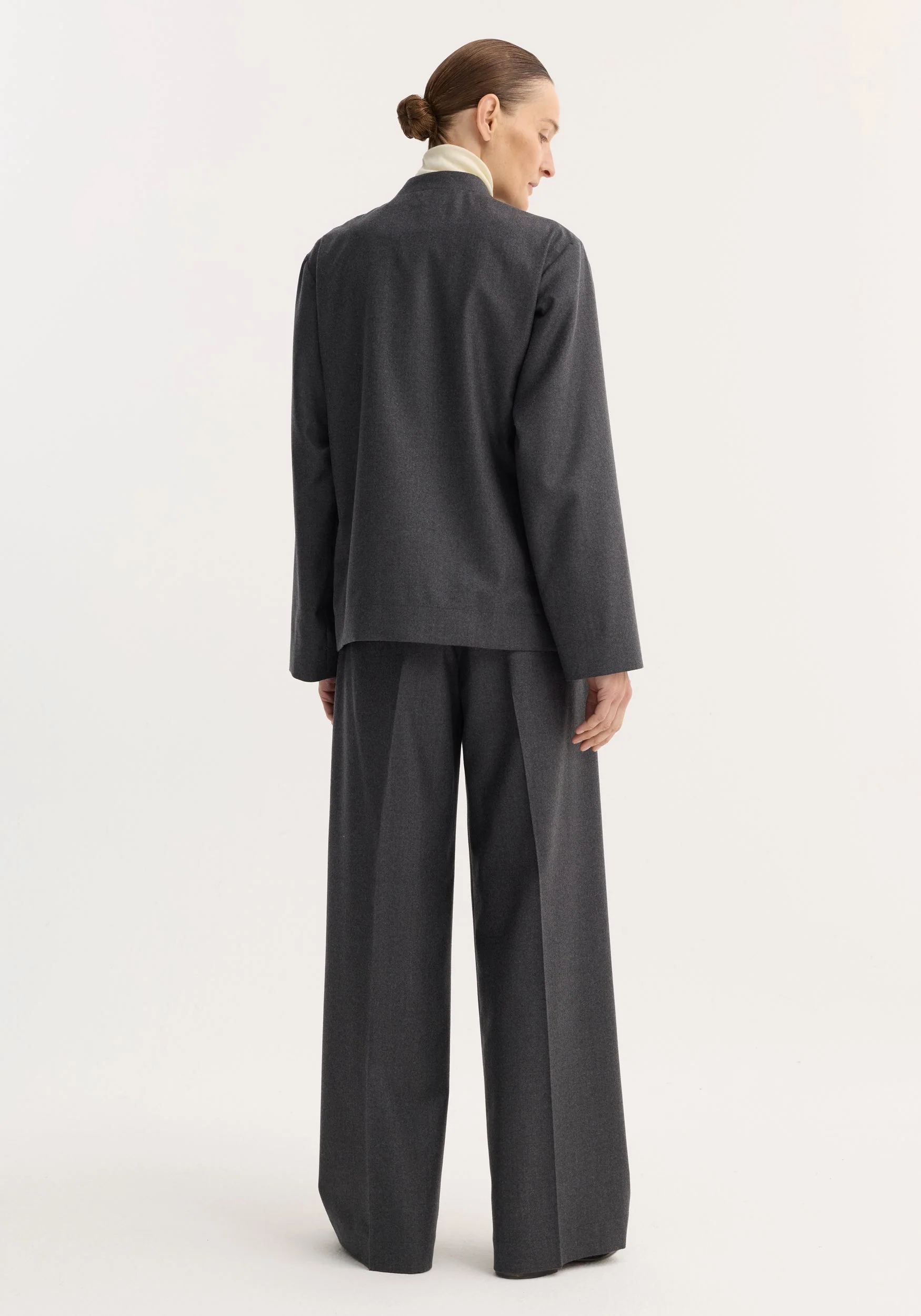 ROHE - Pankou closure jacket | dark grey melange - Image 5