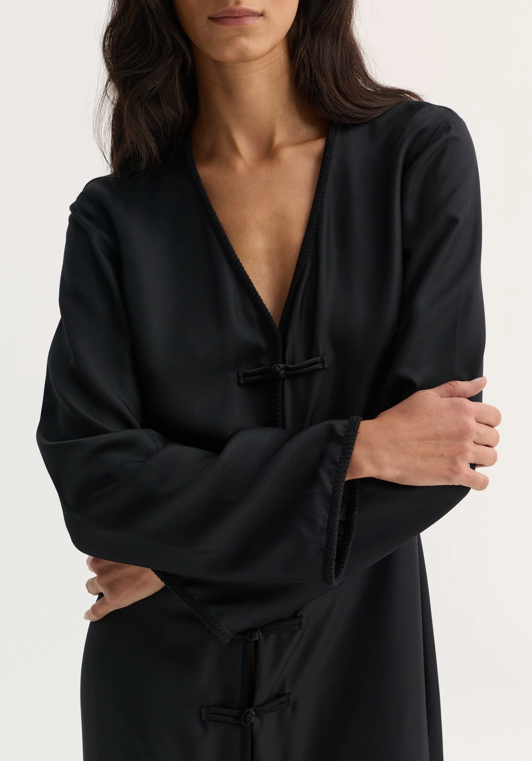 ROHE - Pankou closure silk dress | black - Image 5