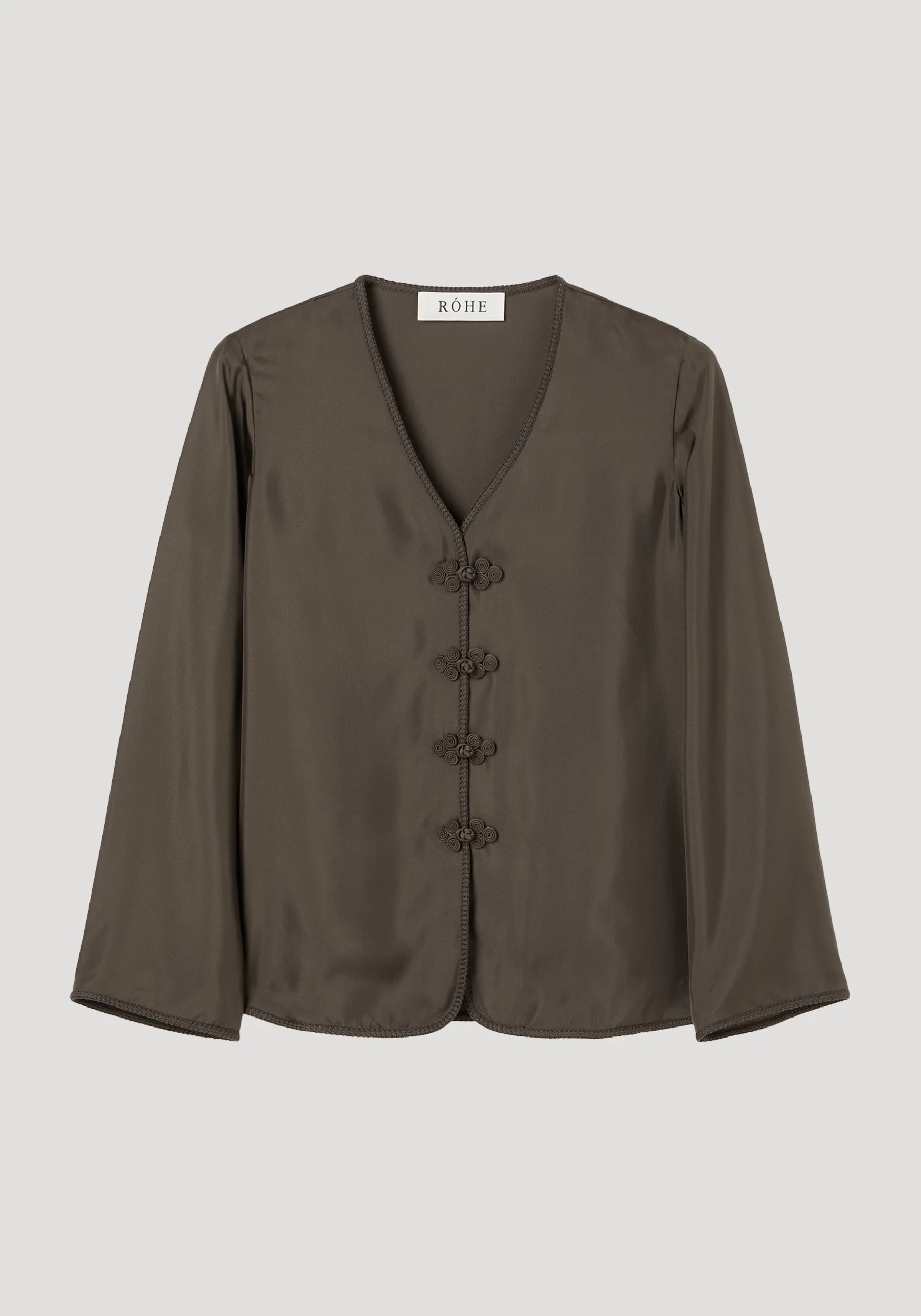 ROHE - Pankou closure silk top | earth - Image 6