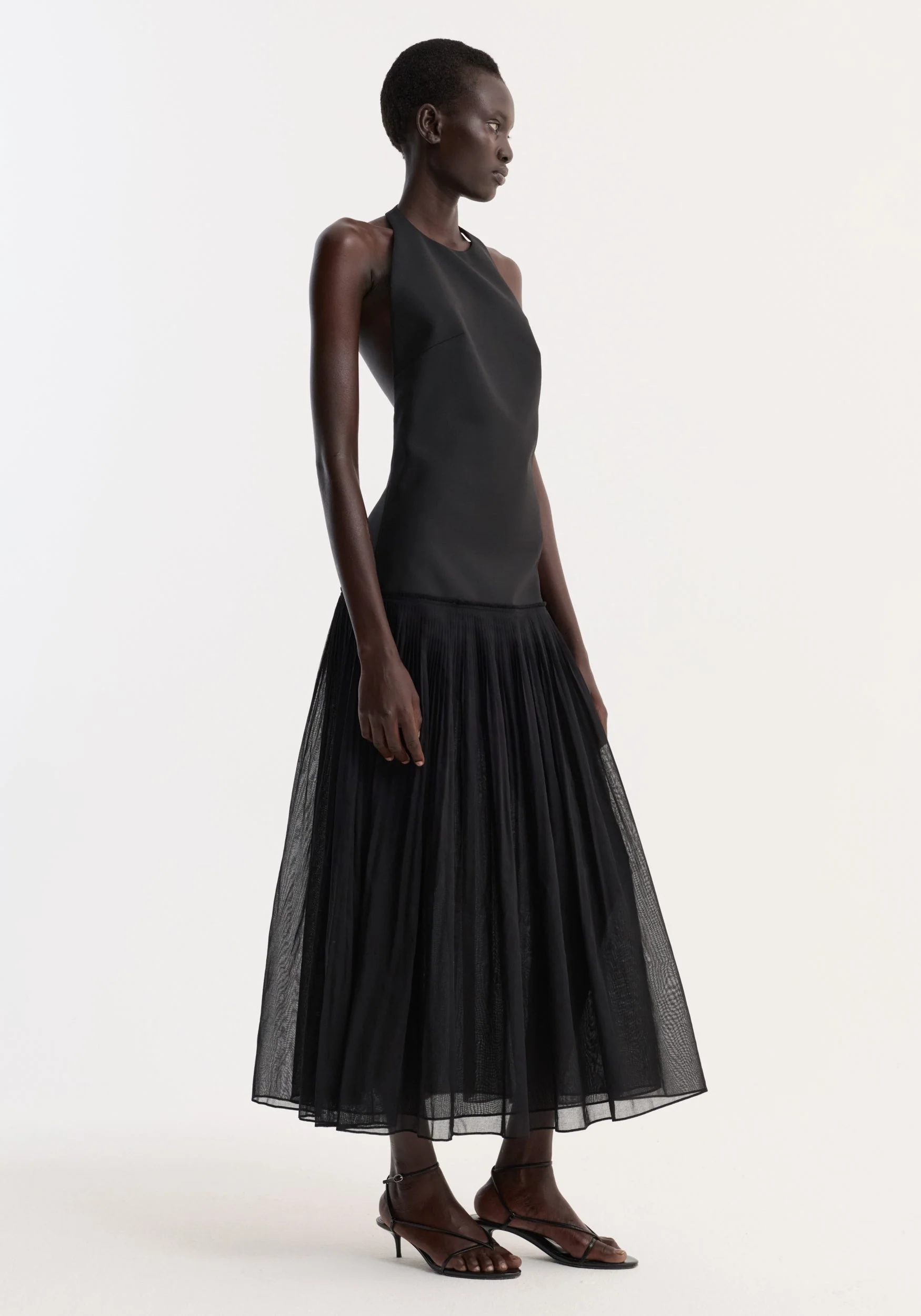 ROHE - Pleated muslin halter dress | black - Image 2