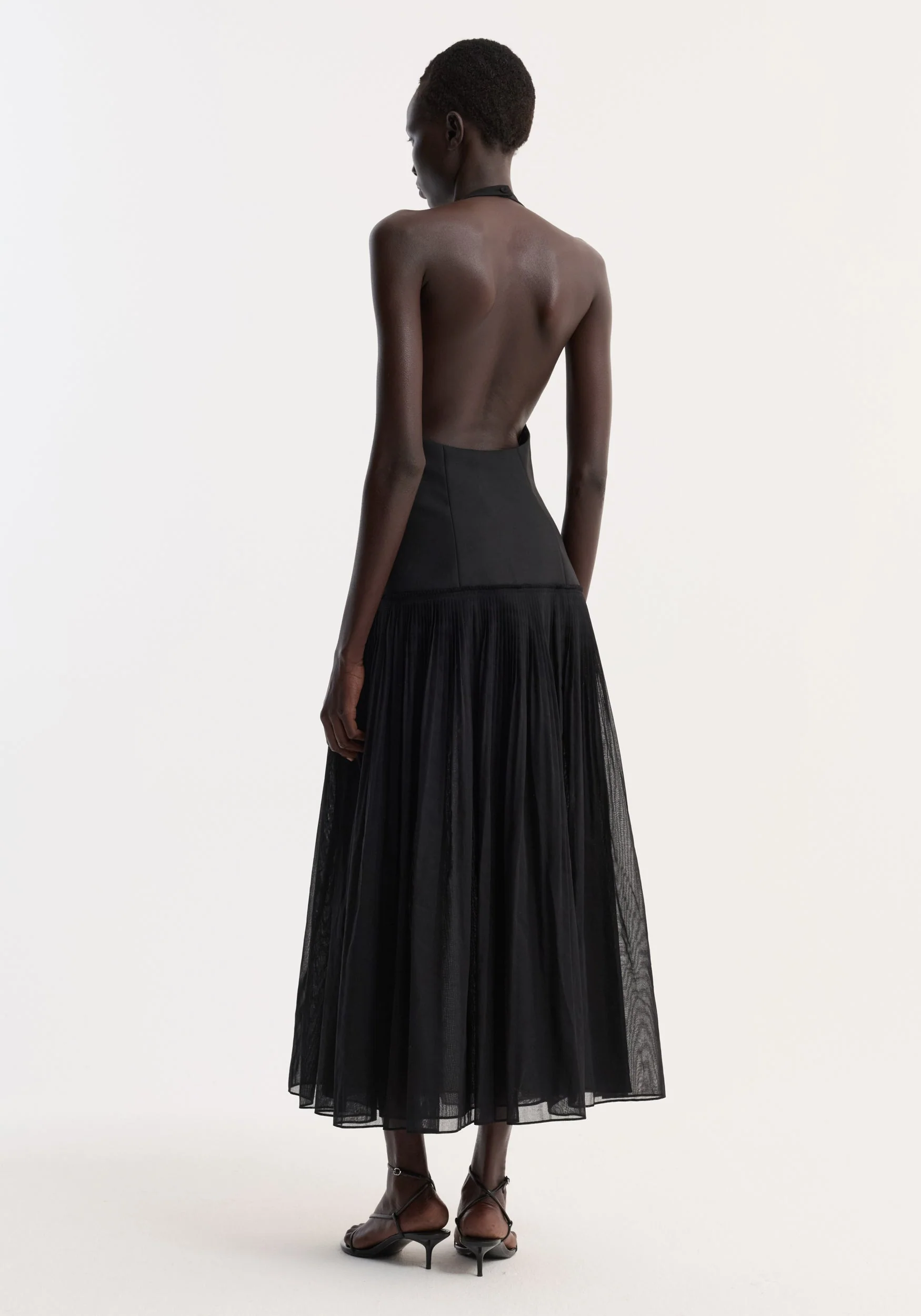 ROHE - Pleated muslin halter dress | black - Image 5