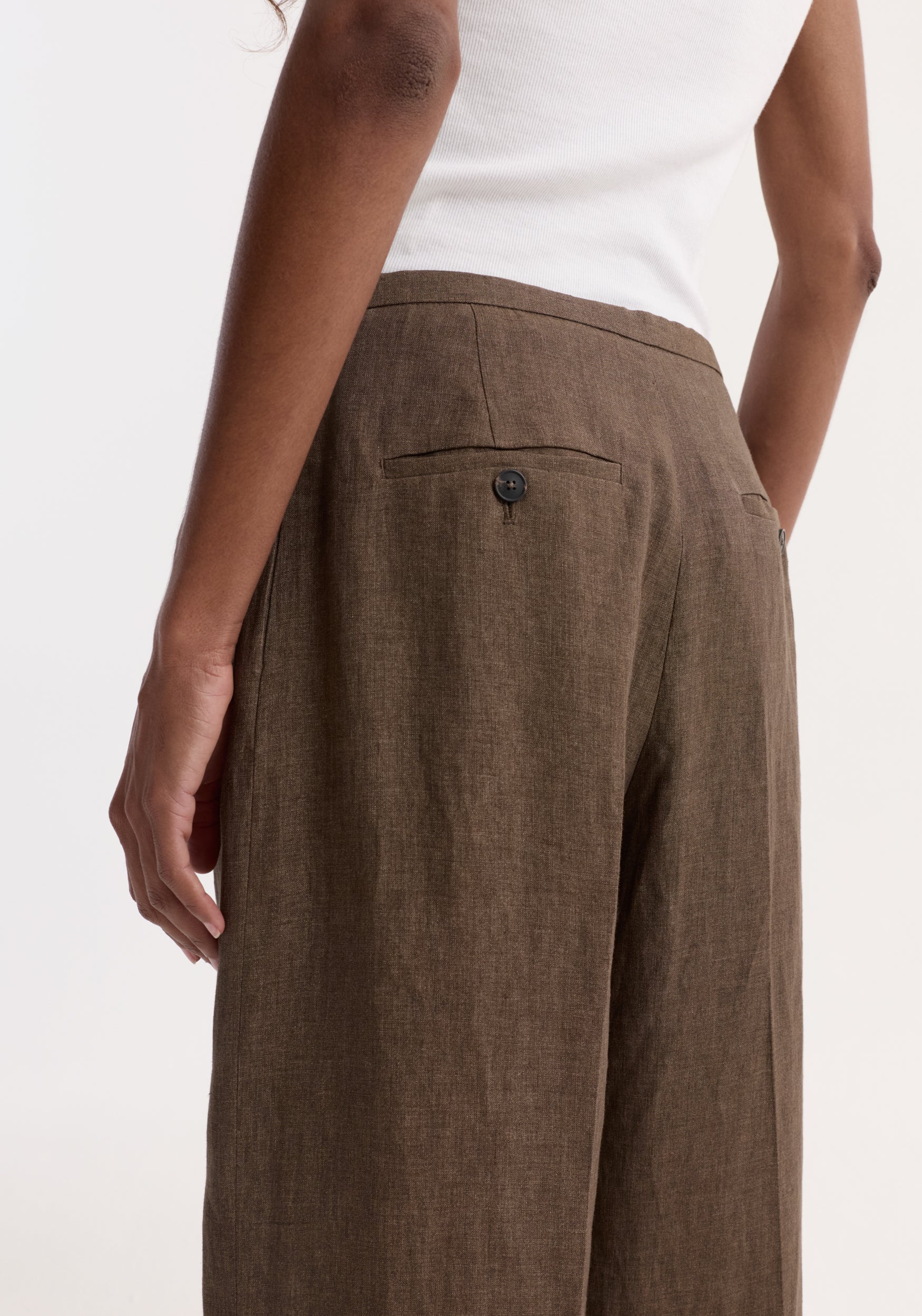 ROHE - Relaxed drawstring trousers | brown melange - Image 3
