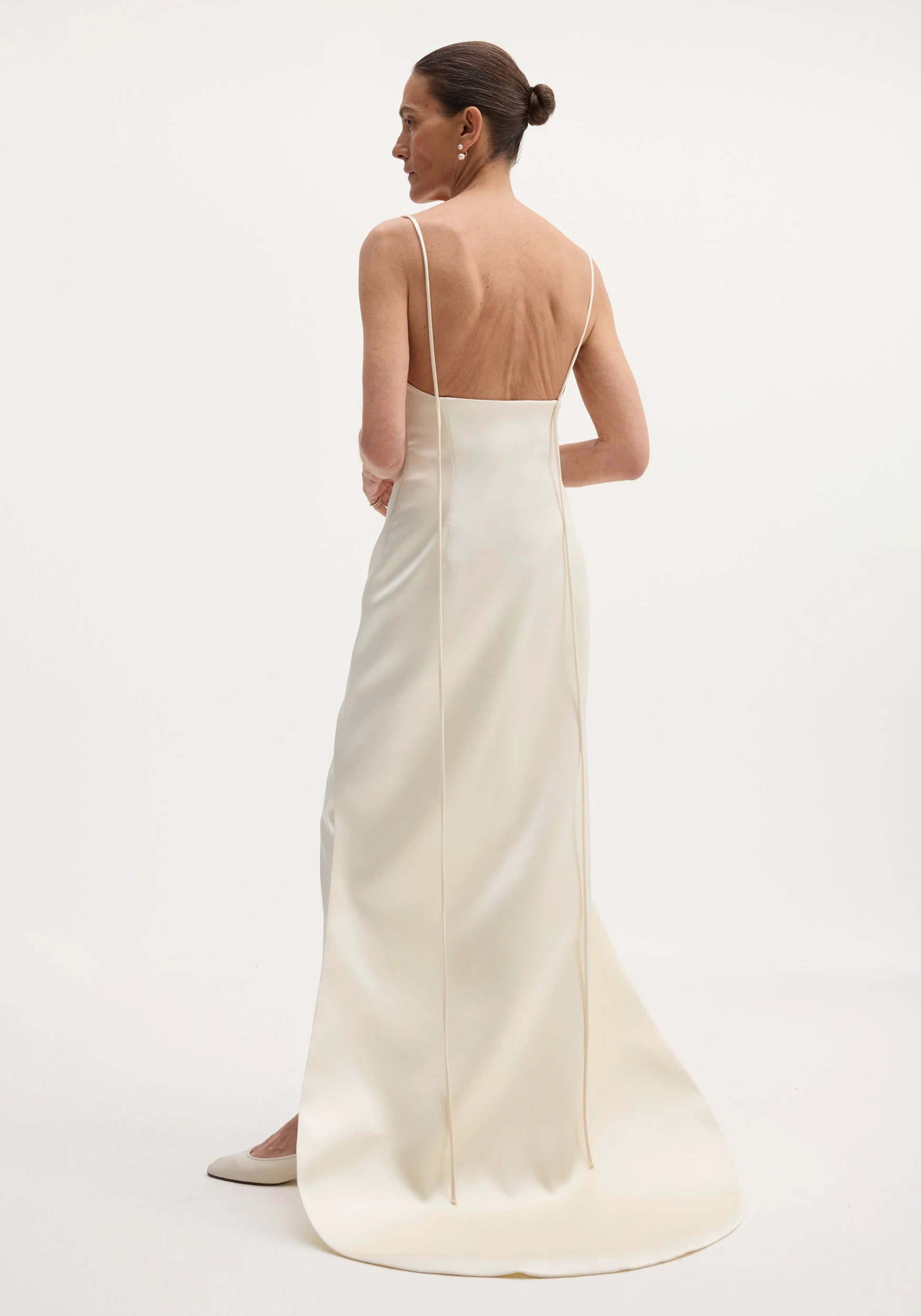 ROHE - Satin bustier dress with train | ivory - Image 6