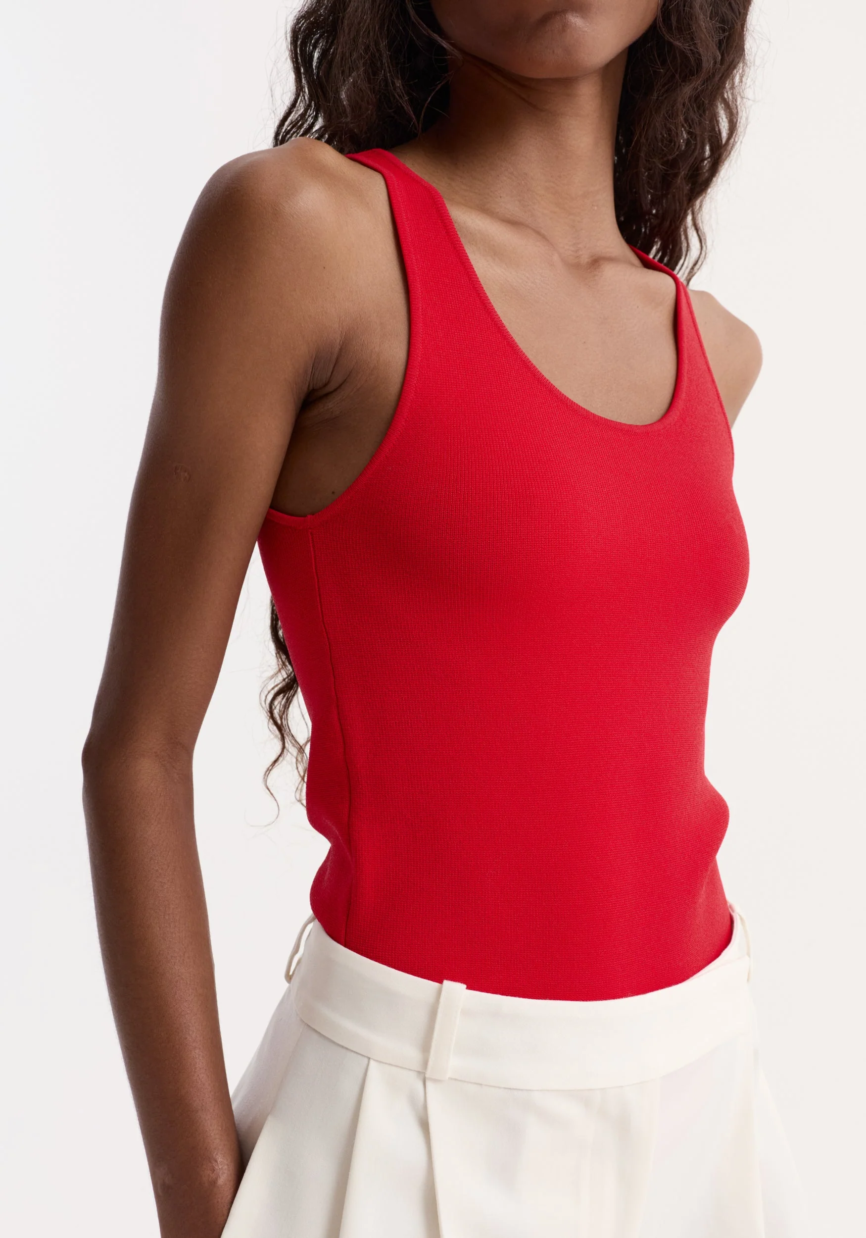 ROHE - Scoop neck knitted top | red - Image 3
