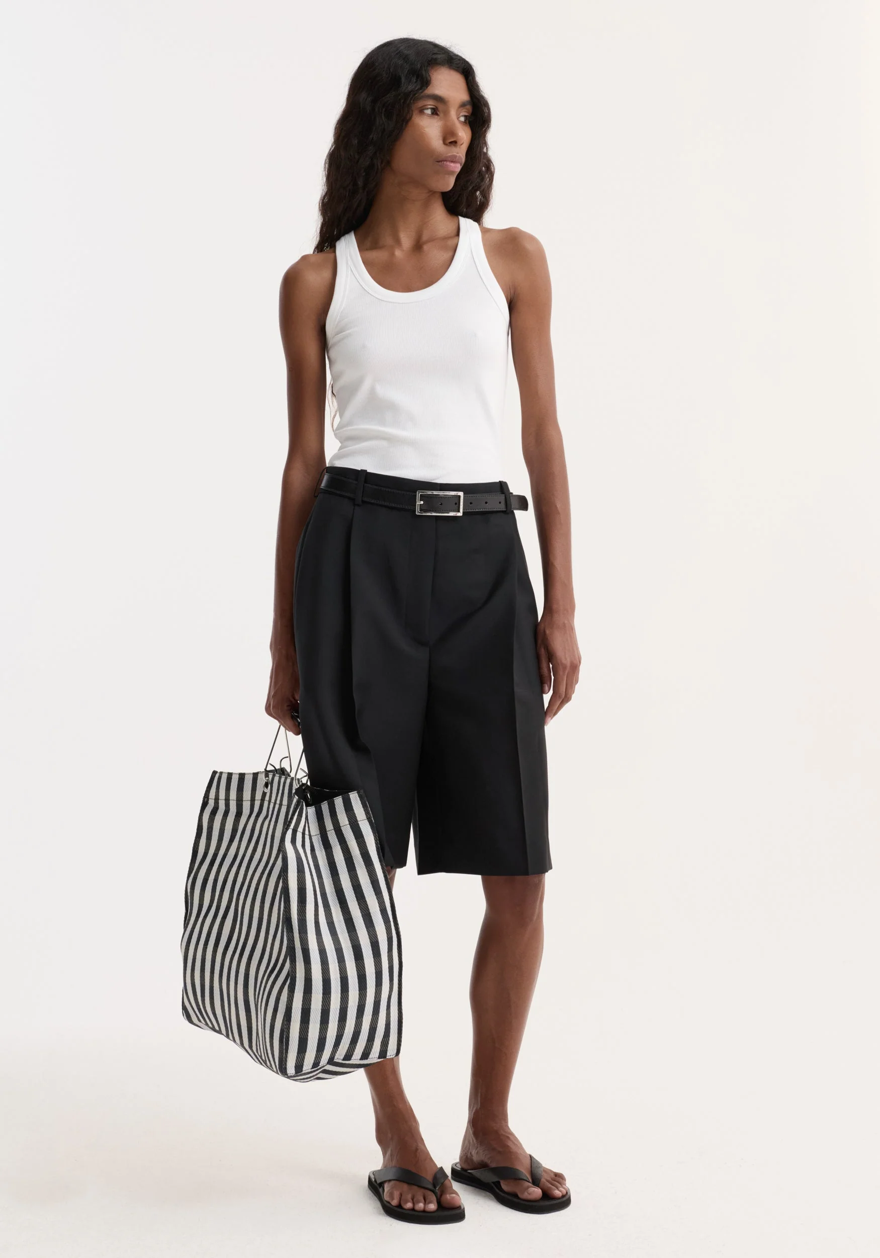 ROHE - Scoop - neck rib top | optic white