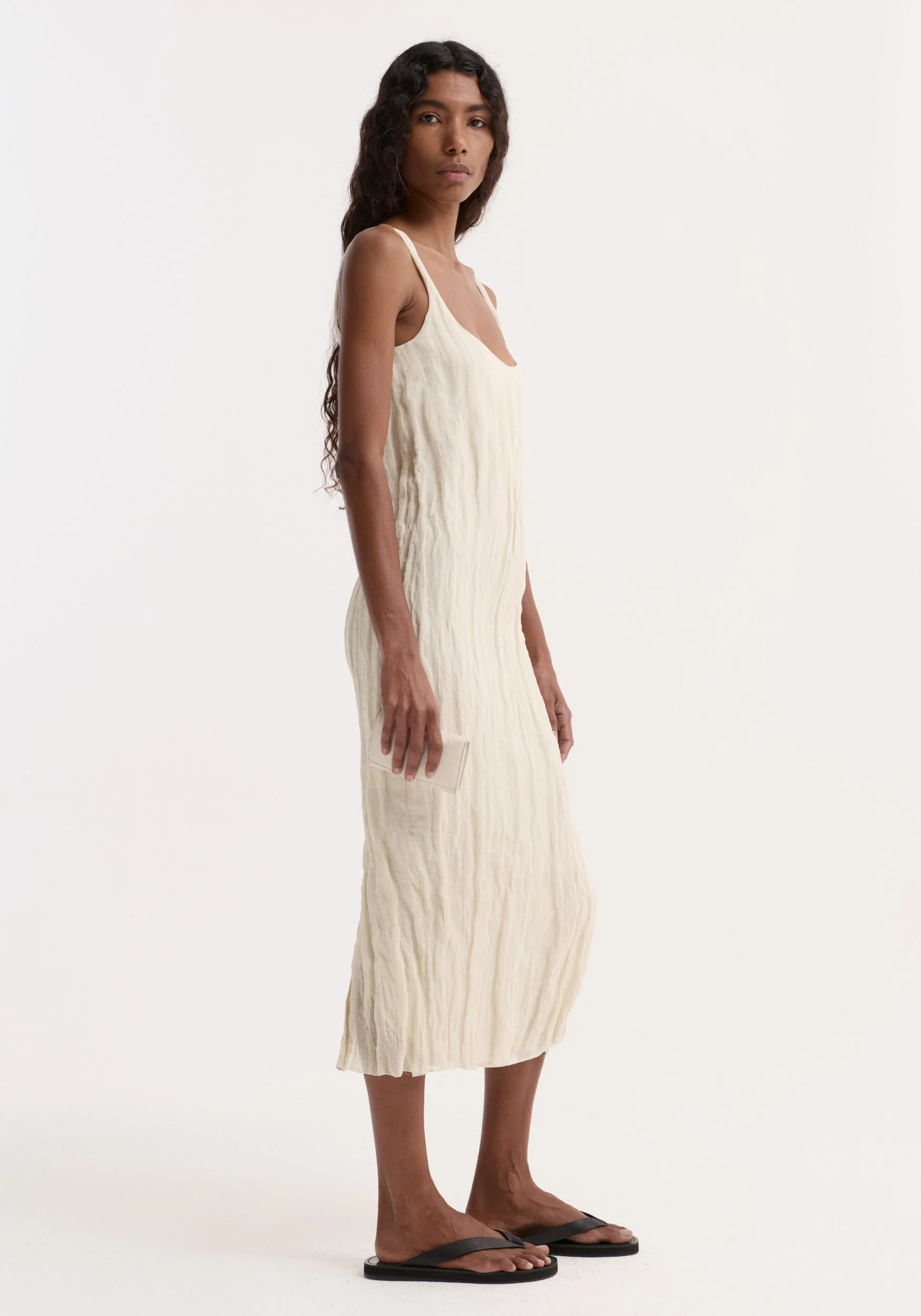 ROHE - Textured square neck dress | cream - Image 4