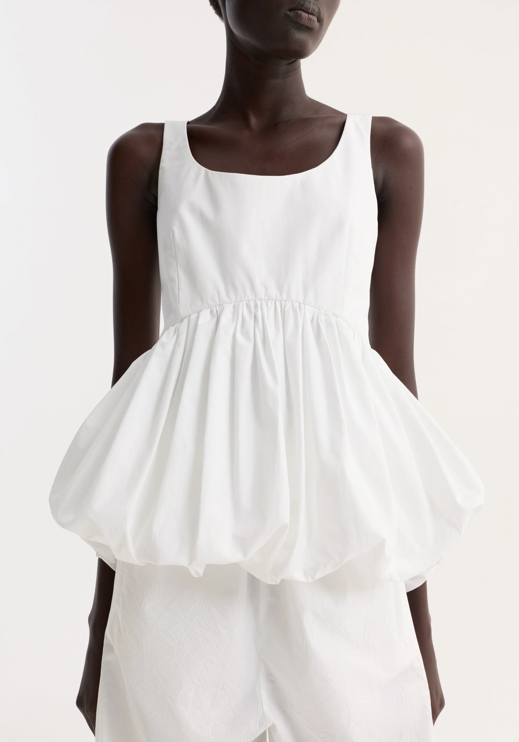 ROHE - Voluminous peplum top | optic white - Image 3