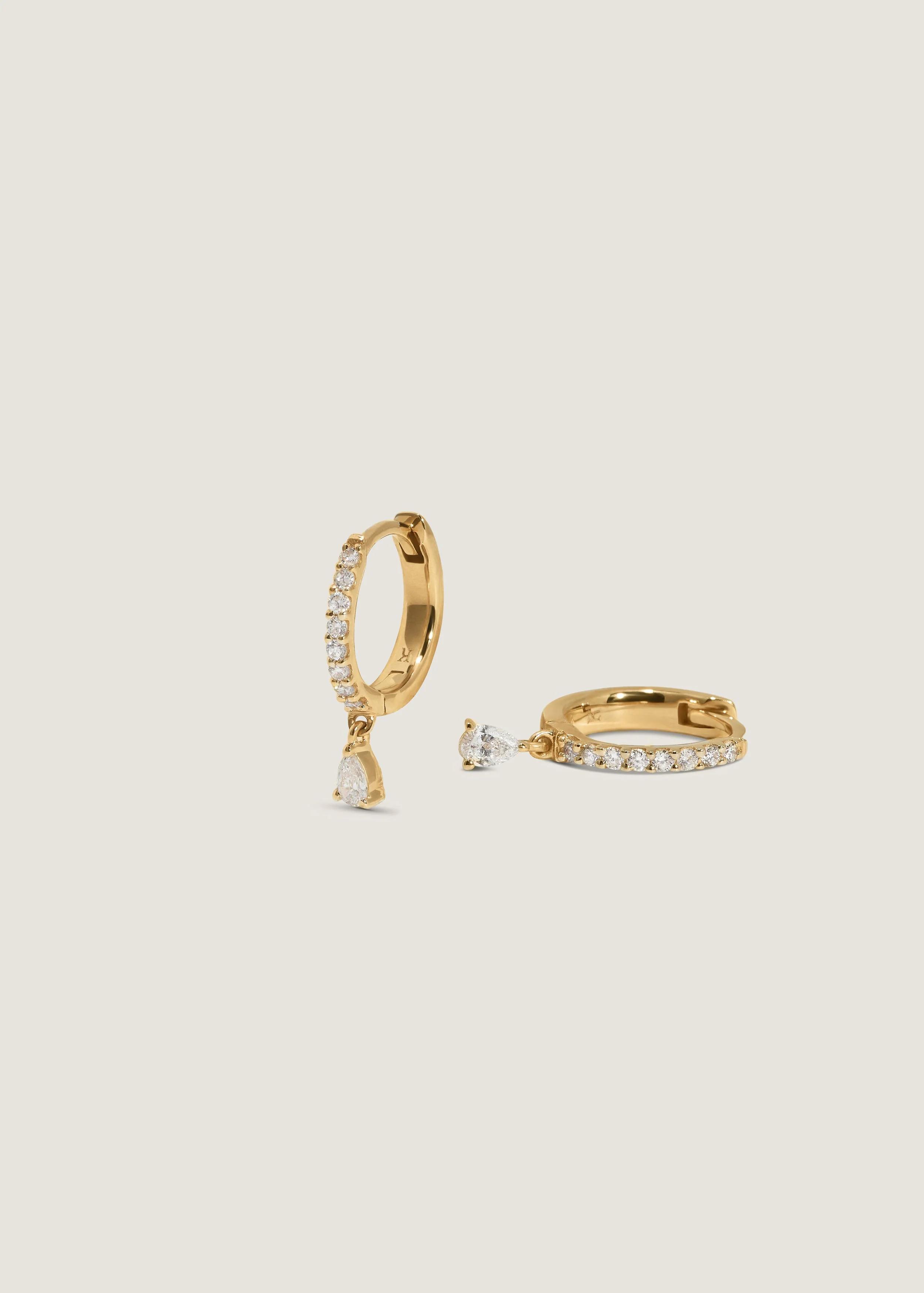 Kinn - Romy Pavé Huggie Earrings Pear - Image 4