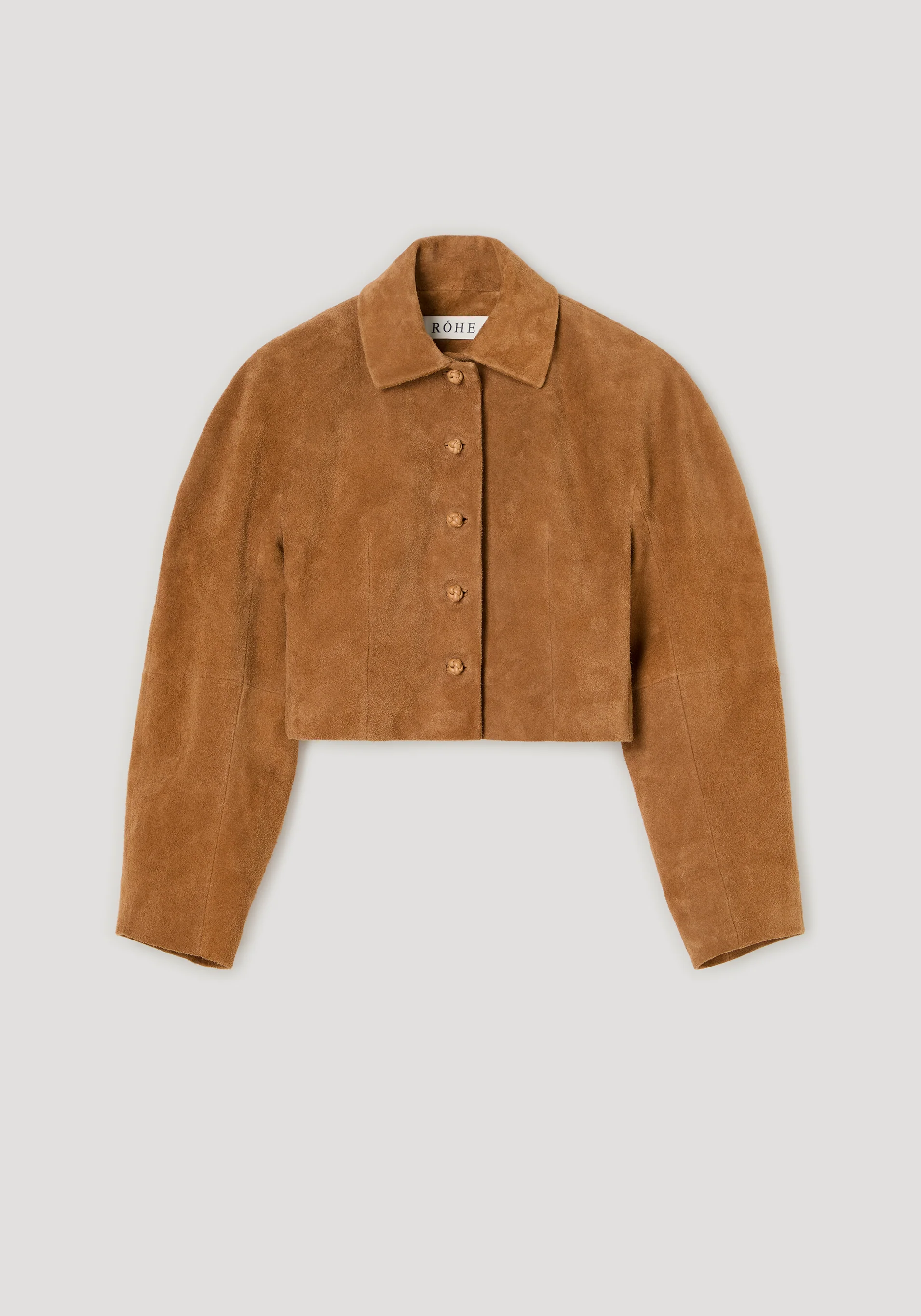 ROHE - Rounded textured suede jacket | cognac - Image 6