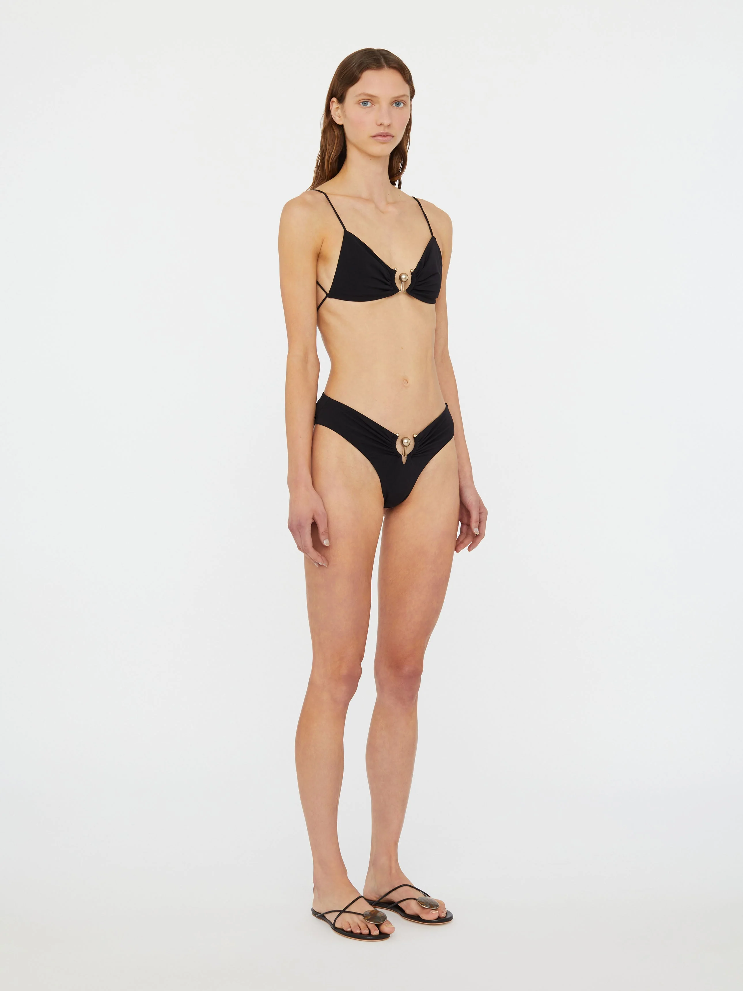 Christopher Esber - Ruched Orbit Triangle Bikini Top - Image 3