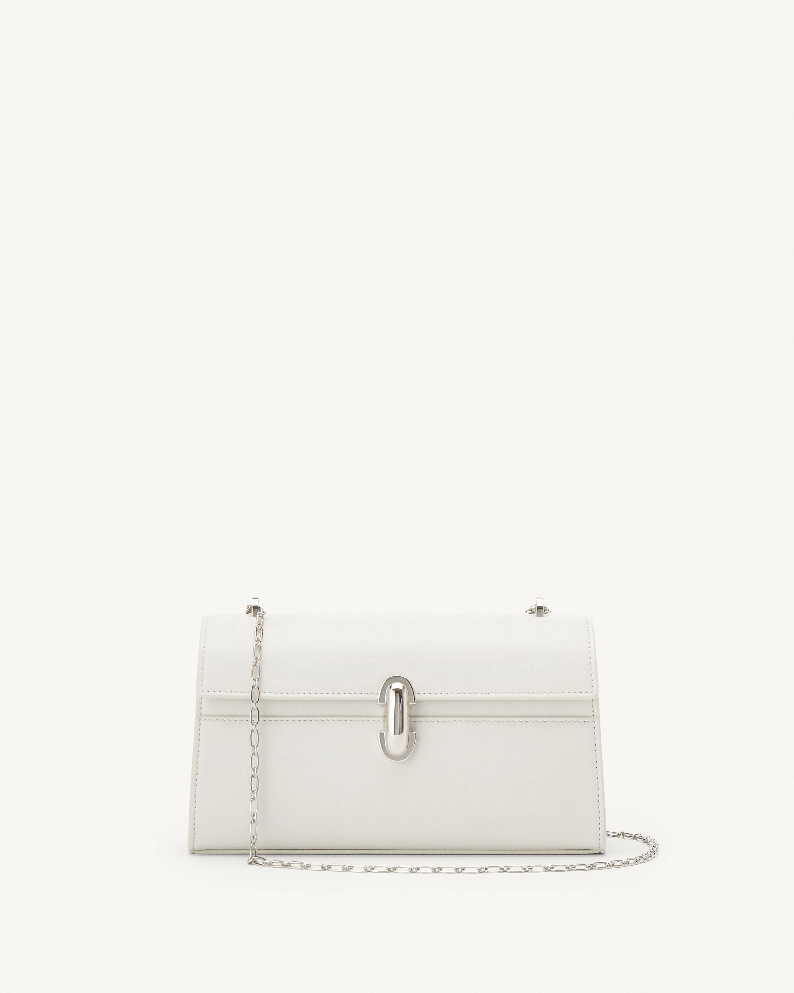 SAVETTE - Symmetry Chain Pochette in Ivory Leather